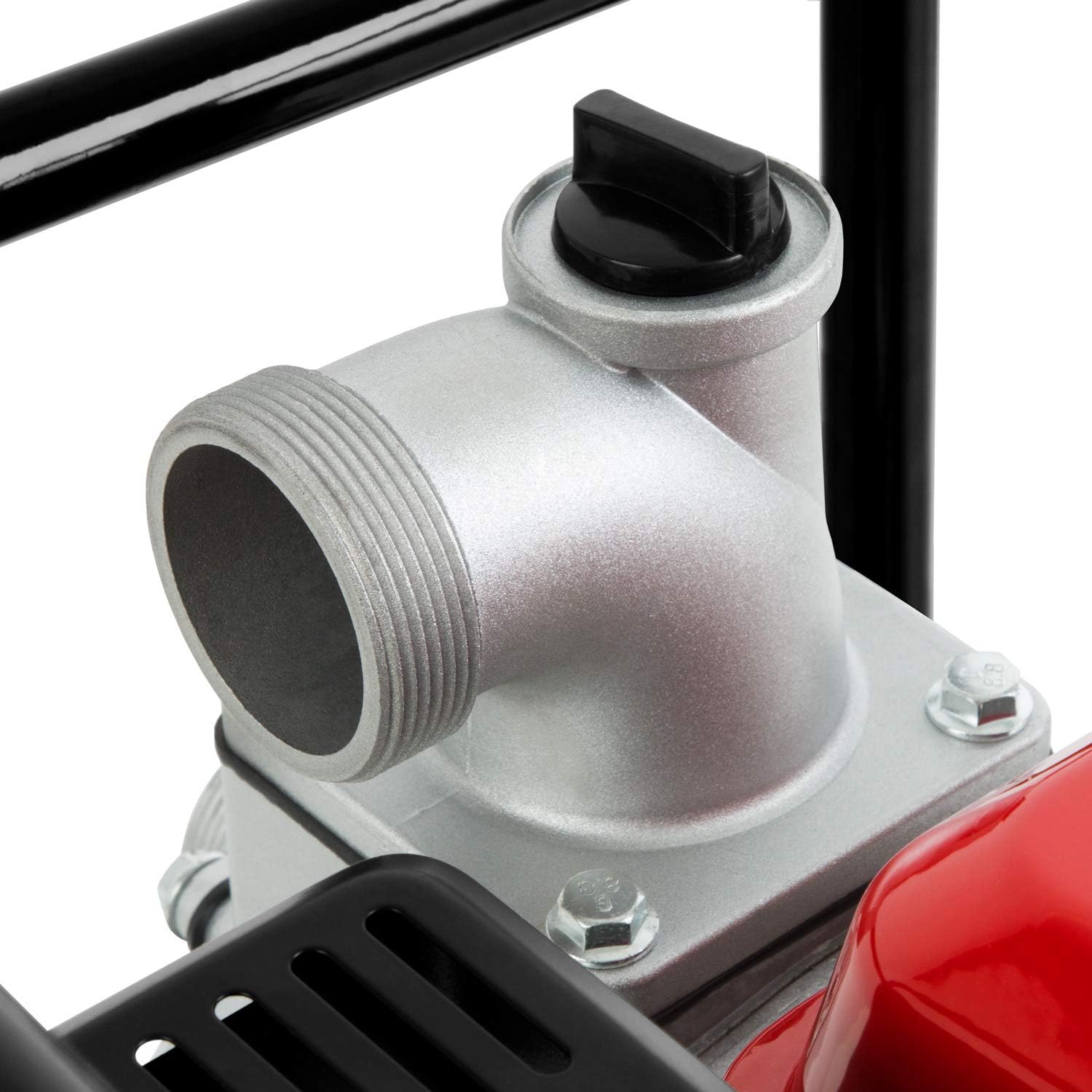 EBERTH 5,5PS Wasserpumpe mit 30.000l/h und 30m Förderhöhe, 2 Zoll Anschluss, Gartenpumpe Schmutzwasserpumpe mit 4-Takt-Motor und 7m Ansaughöhe, Benzin Pumpe, Seilzugstart, Metallfuß, Tragegriff