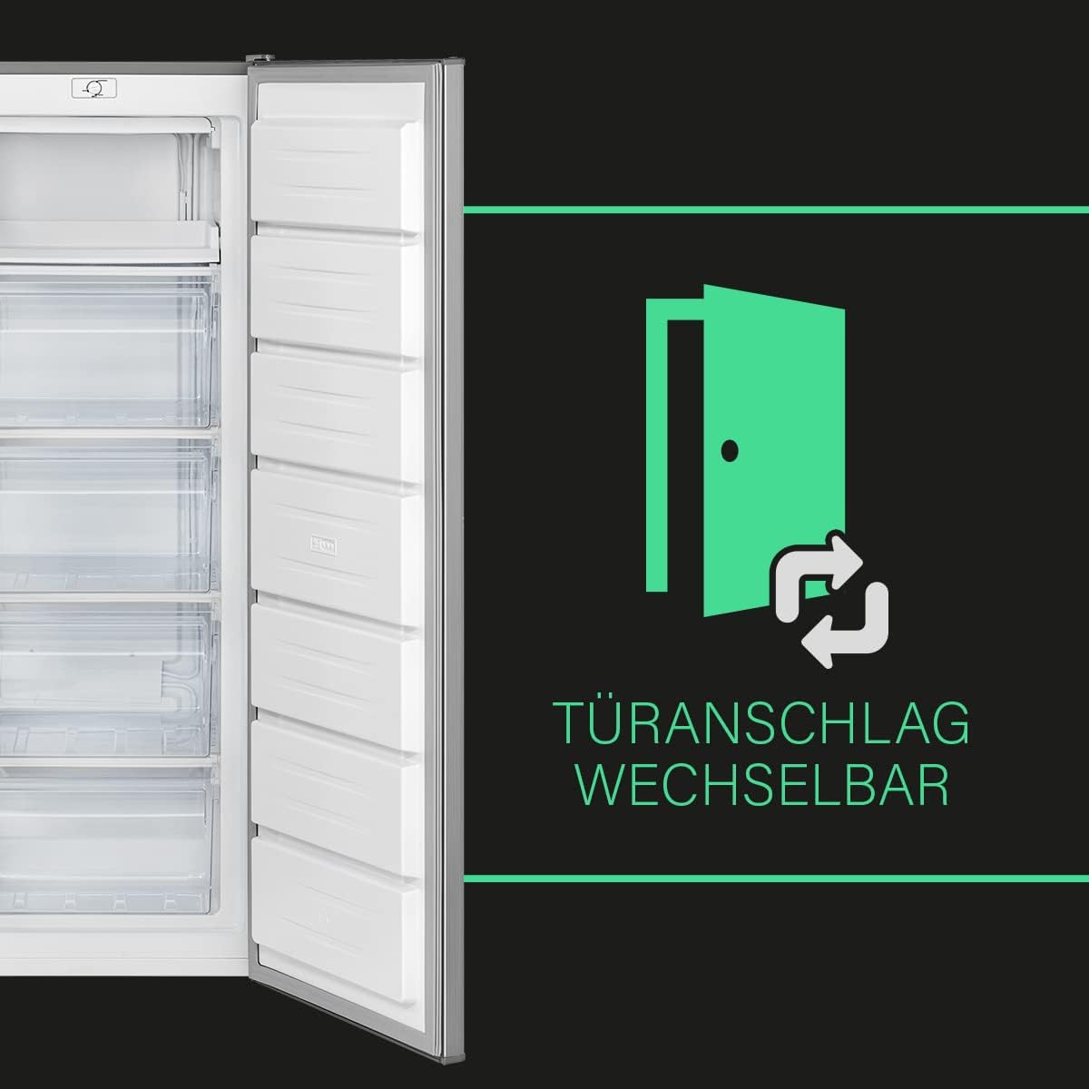 Bomann Gefrierschrank | Tiefkühlschrank | Freezer | Nutzinhalt 168 Liter | wechselbarer Türanschlag | 4 Sterne Gefrierraum | GS 7340 inox