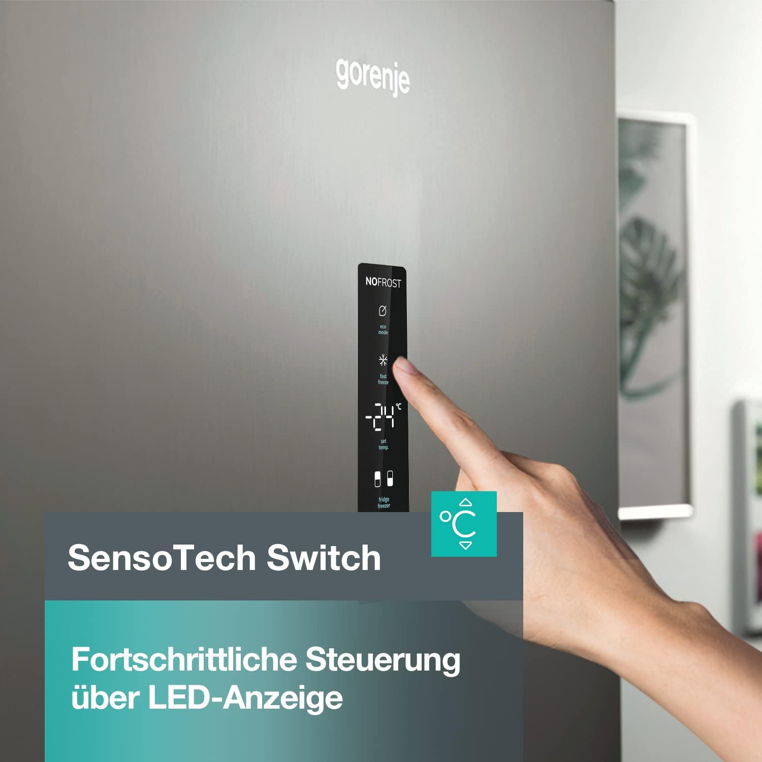 Gorenje N 619EAW4 Kühl-Gefrier-Kombination / LED Display / 186 cm / 300 l / NoFrostPLus / Gemüsefach mit Feuchteregler / FastFreeze / weiß