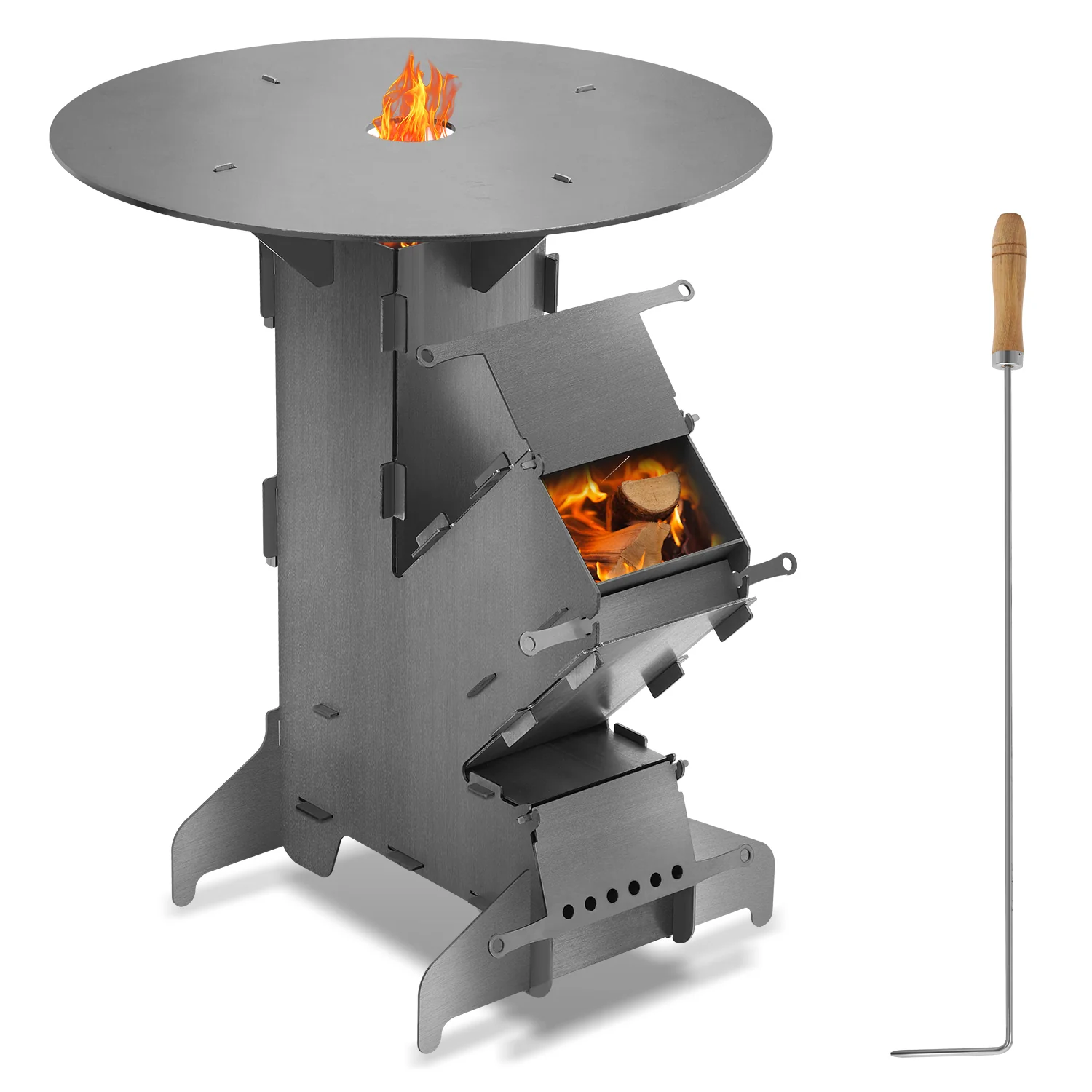 Sonnewelt Raketenofen Fire Gusseisen Stove Grillplatte