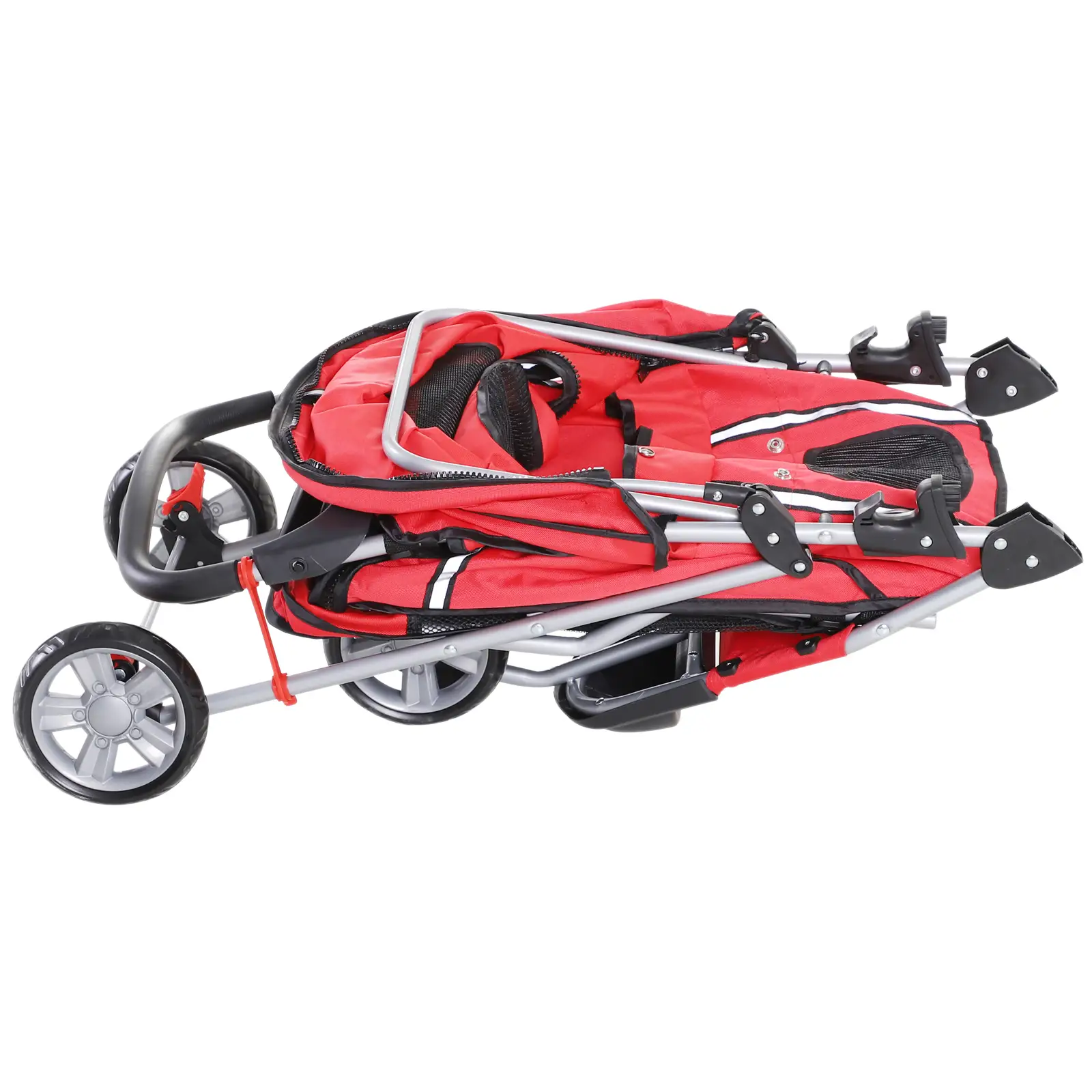 PawHut Hundebuggy faltbar mit Feststellbremse und Einkaufskorb