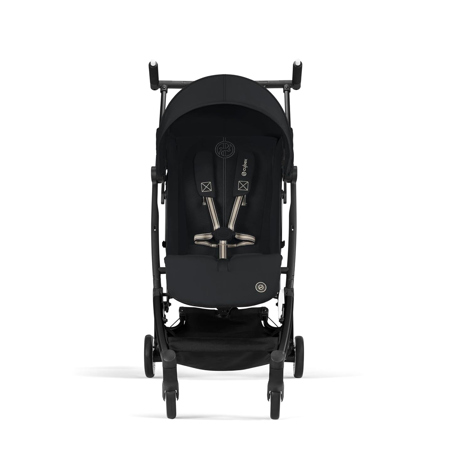 CYBEX Gold Kinderwagen Libelle mit One-Pull Harness, Von ca. 6 Monaten bis ca. 4 Jahre (max. 22 kg), Ultraleicht (nur 6 kg), Almond Beige (Beige mit taupefarbenem Rahmen)
