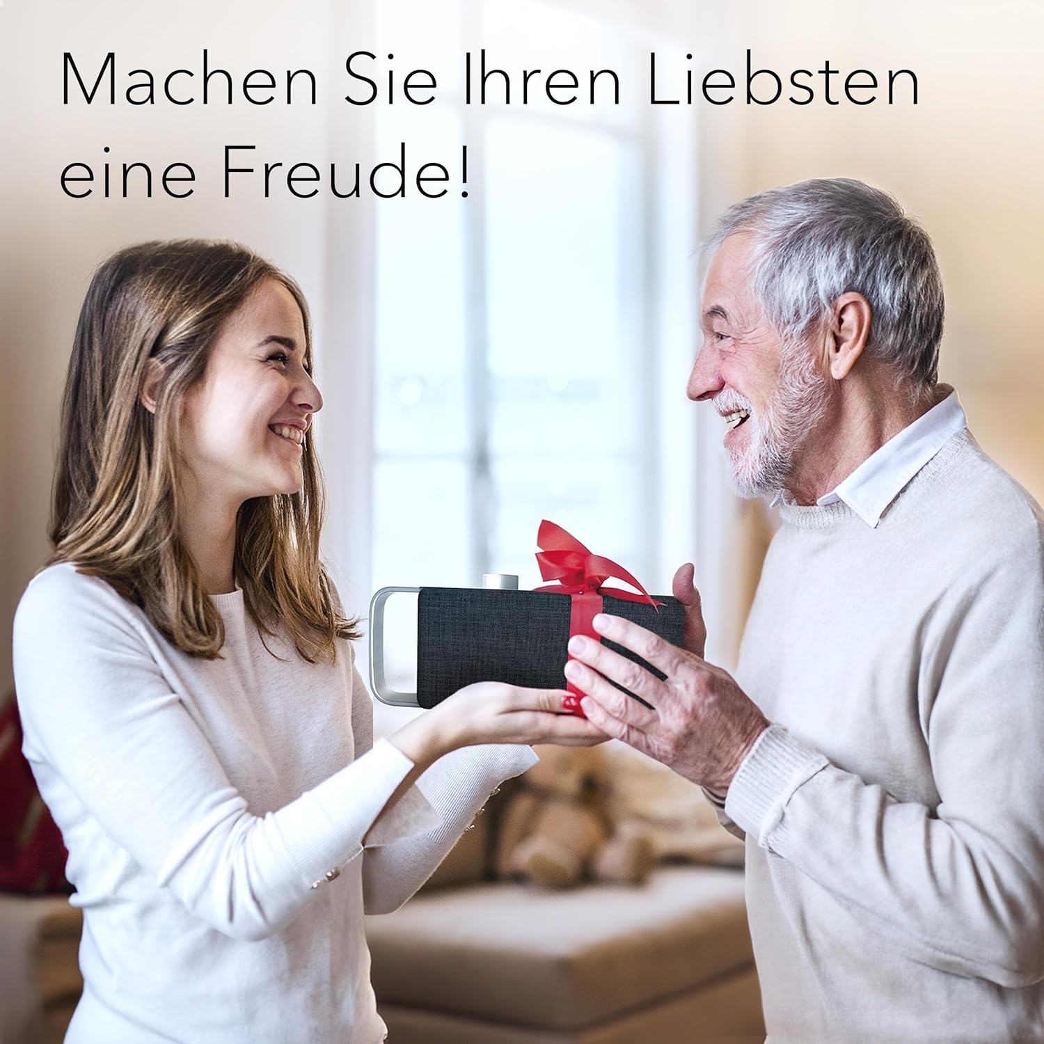 faller Oskar TV Lautsprecher/Soundbar mit Clear Voice (tragbar, kabellos, einfache Bedienung, Aluminiumgehäuse)