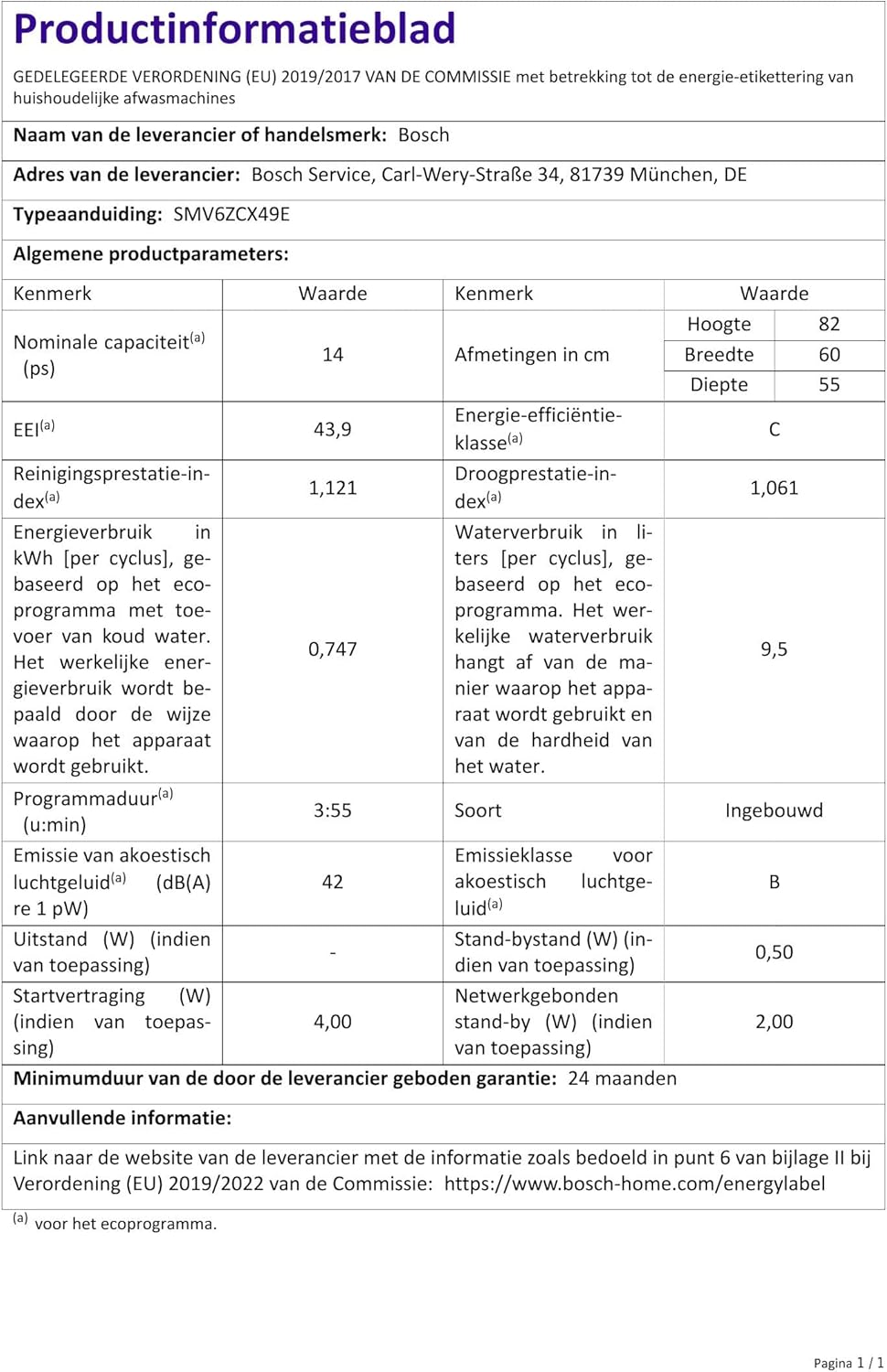 Bosch Hausgerte SMV6ZCX49E Serie 6 er Geschirrspüler Vollintegriert, Besteckschublade, Silence Programm besonders leise, PerfectDry mit Zeolith trocknet sogar Kunststoff