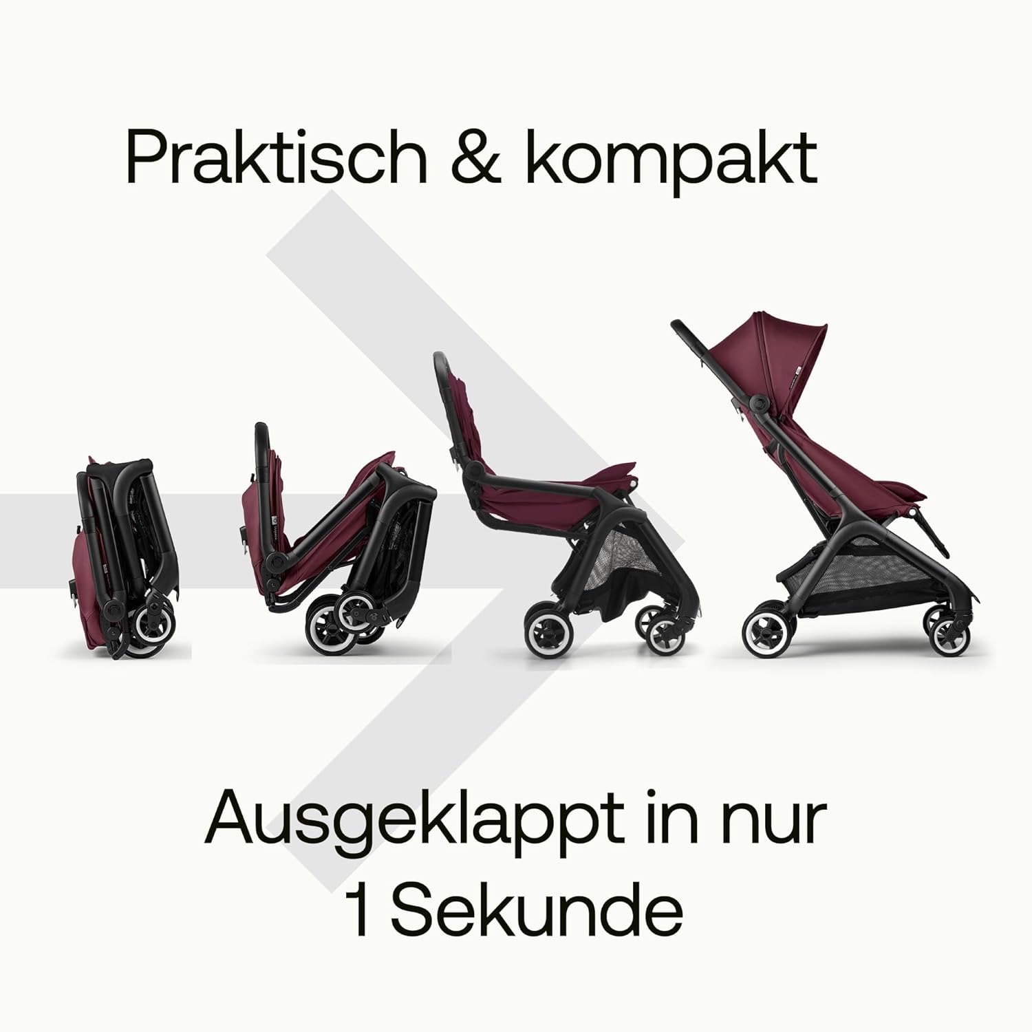 Bugaboo Butterfly ultrakompakter Reise-Kinderwagen, klein & leicht, einhändig faltbar und einfach zu lenken, ergonomischer City-Buggy für Babys ab 6 Monaten, mit viel Stauraum, Stormy Blue