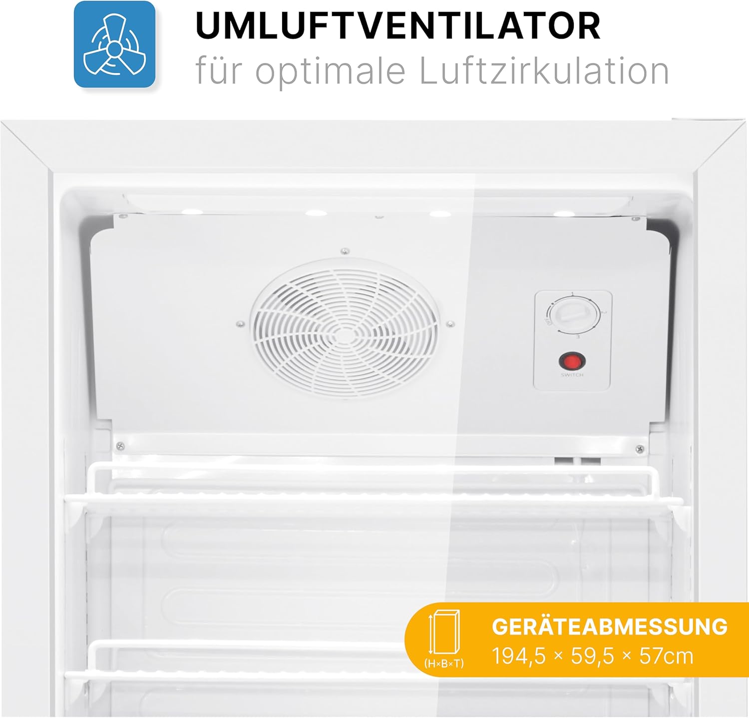 Bomann Kühlschrank mit Glastür | Getränkekühlschrank abschließbar | 6 höhenverstellbare Ablagen | 30kg je Ablage | 347 Liter | Kühlschrank groß | Flaschenkühlschrank m. LED-Licht | KSG 7351 schwarz