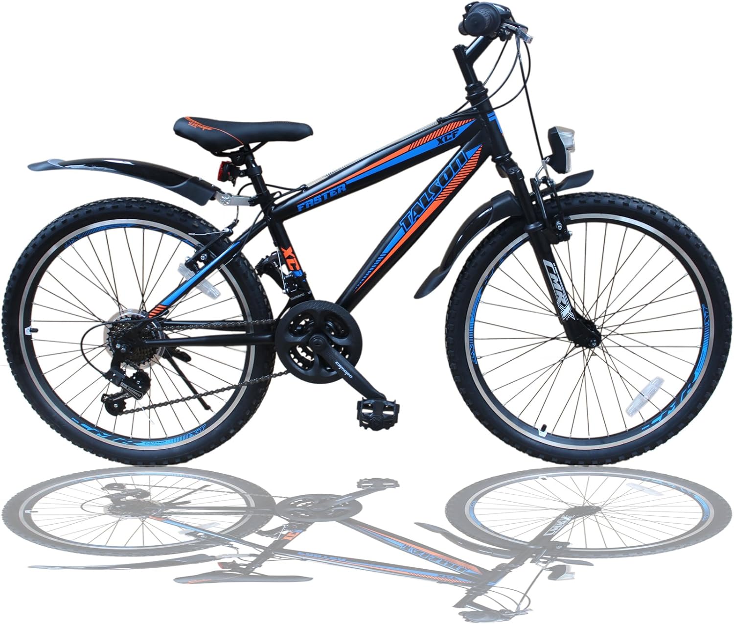 Talson 26 Zoll Mountainbike Fahrrad MIT GABELFEDERUNG & Beleuchtung 21-Gang Faster BBO