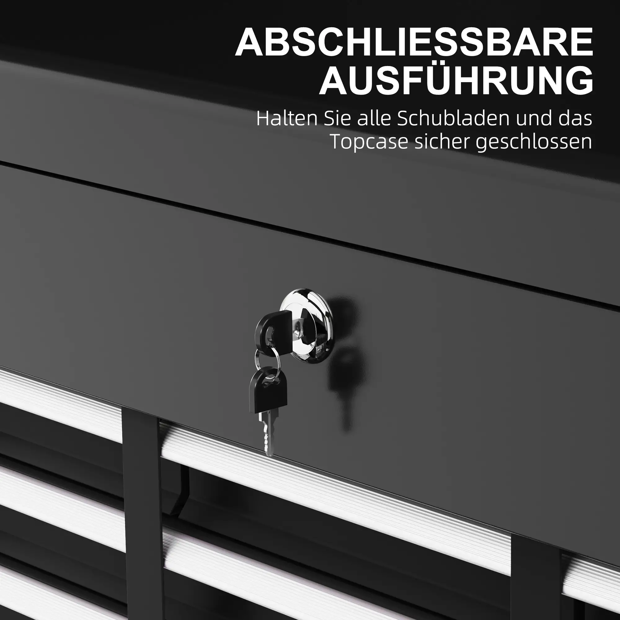 HOMCOM Werkzeugkasten 6 Schubladen abschließbar kugelgelagert