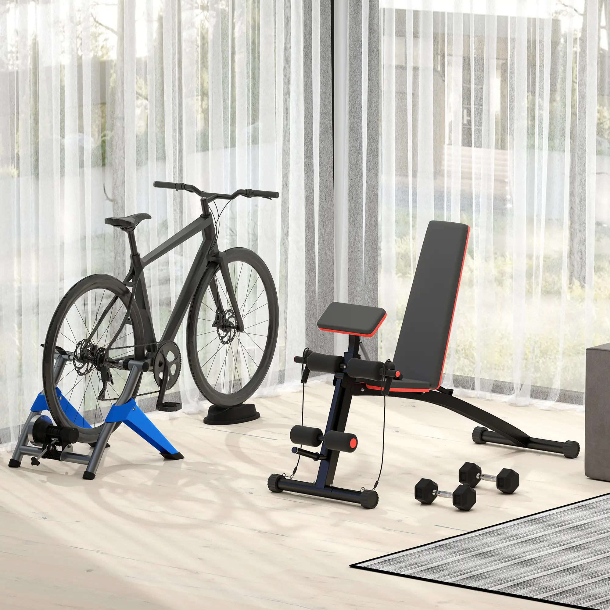 HOMCOM Hantelbank multifunktional klappbar 7-fach verstellbar