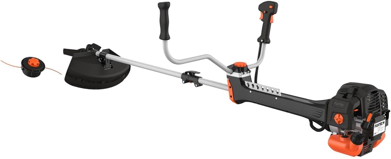 FUXTEC Profi Benzin Motorsense FX-PS162 – Profisense mit 62ccm, Faden und Komfort-Tragegurt – Rasentrimmer mit Antivibrationssystem – 2-Takt Freischneider Fadenspule