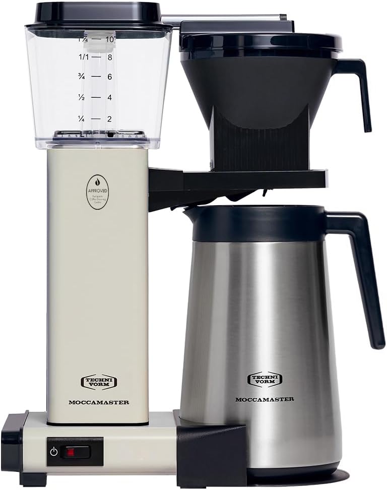 Moccamaster KBGT, Filterkaffeemaschine mit Thermoskanne, Filterkaffeemaschine, Off-White, 1.25L