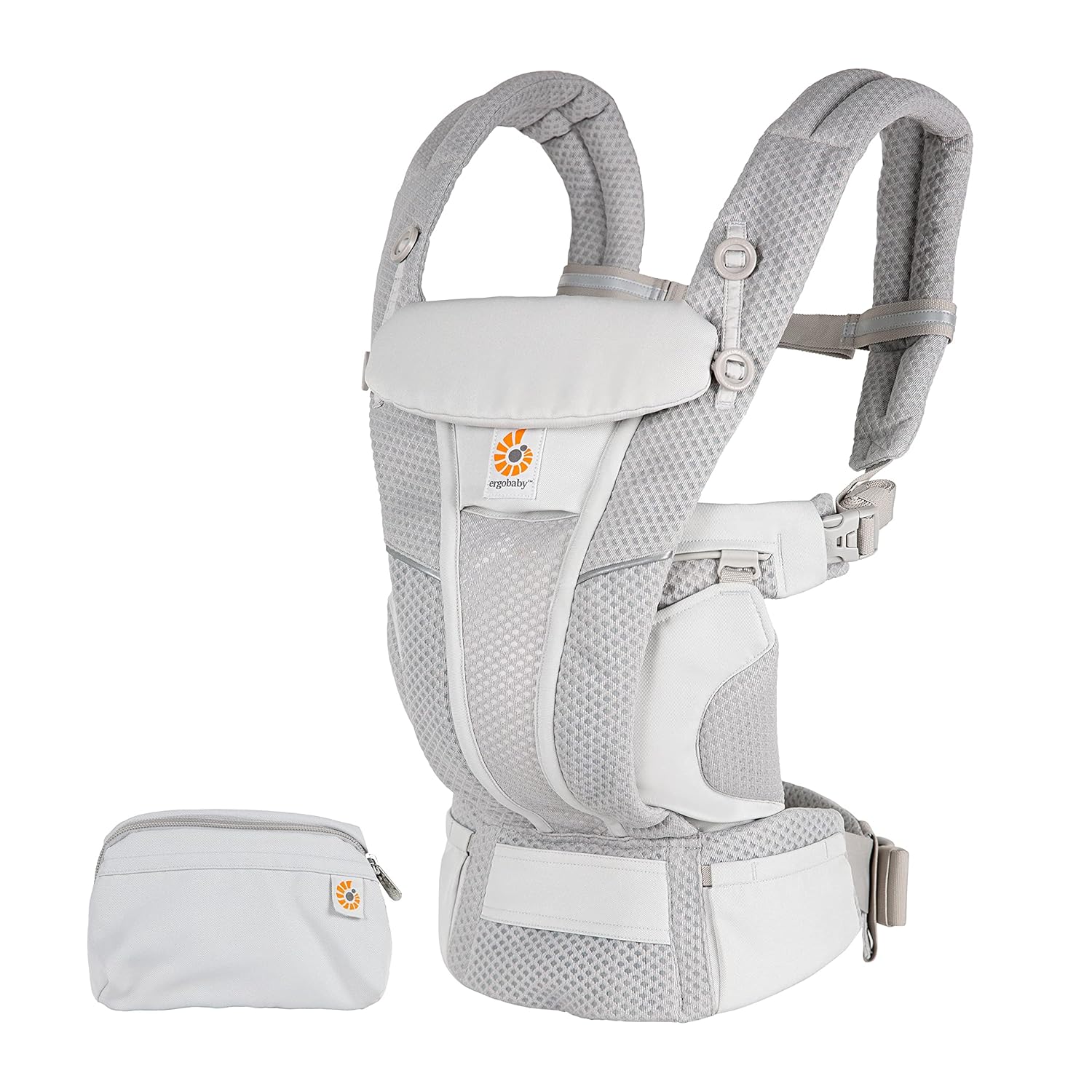Ergobaby Omni Breeze Babytrage für Neugeborene ab Geburt bis 20kg, 4 Positionen SoftFlex Mesh Ergonomische Babybauchtrage Rückentrage Baby-Tragetasche, Natural Beige
