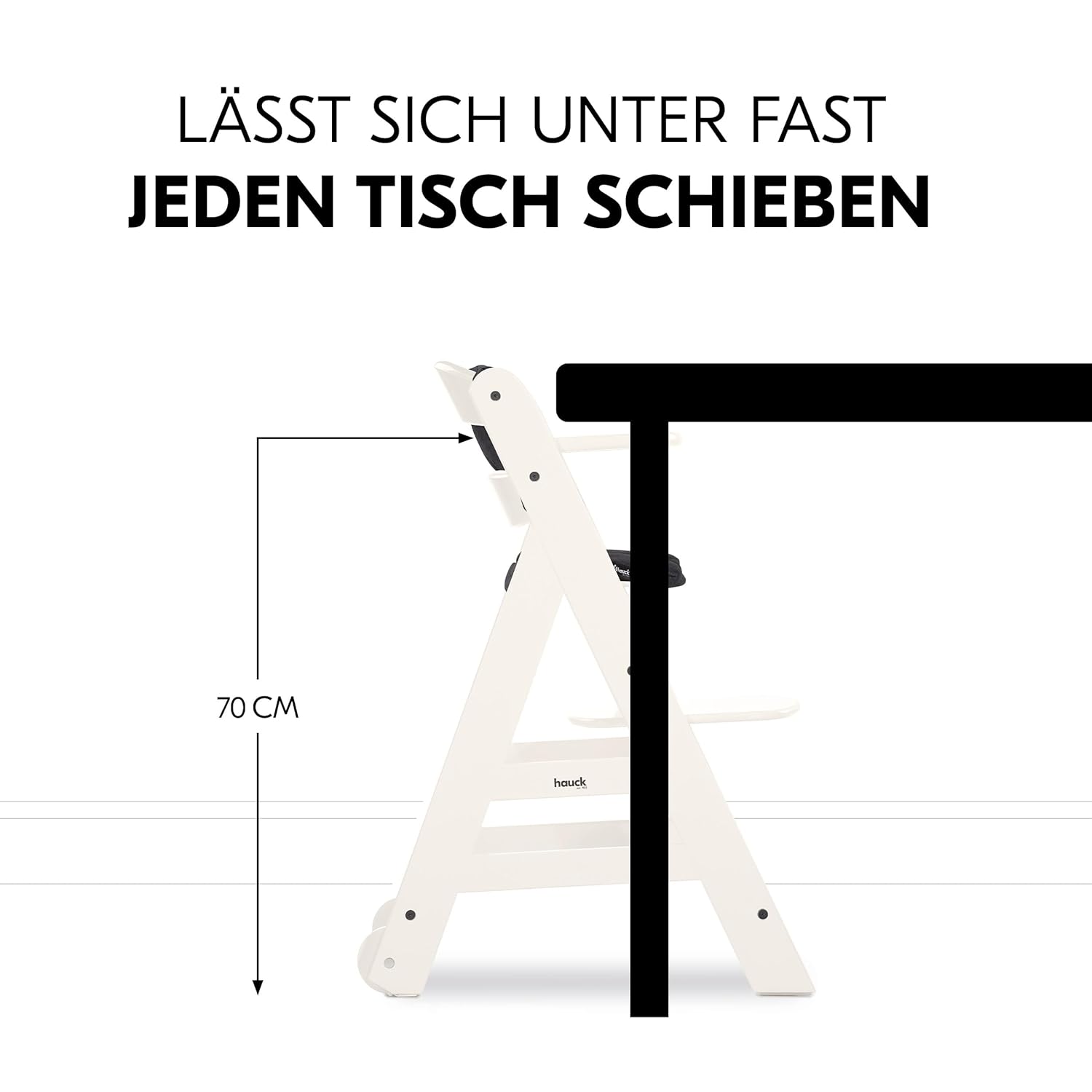 hauck Hochstuhl Beta+ Newborn Set Premium Dark Grey - Babyhochstuhl Set ab Geburt mit Neugeborenen Aufsatz Bouncer, Sitzpolster und Essbrett - Dark Grey