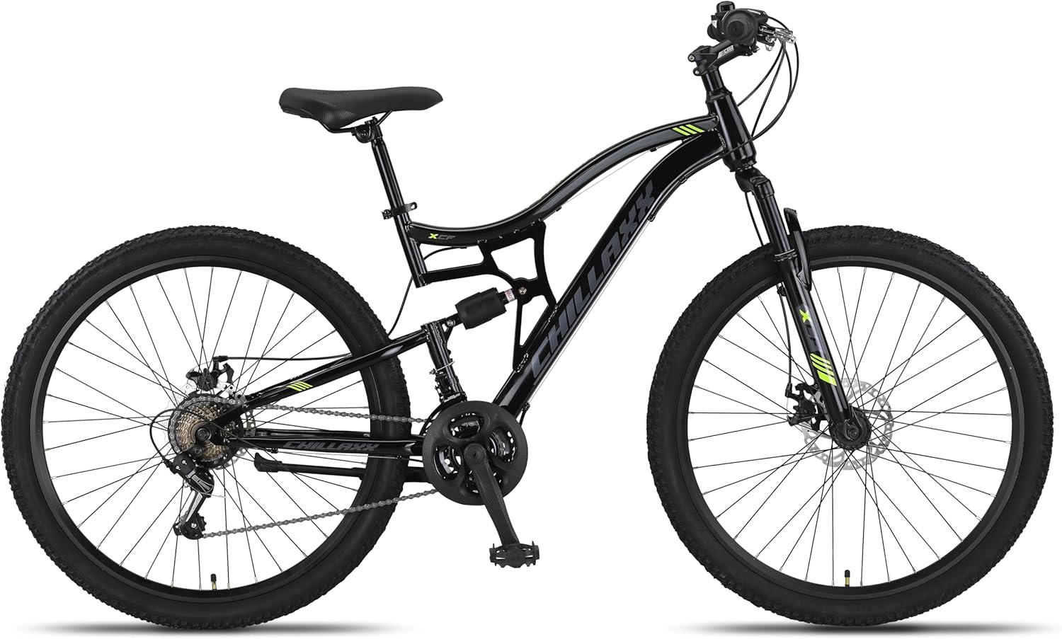 Chillaxx Bike Falcon Premium Mountainbike in 24,26,27.5 und 29 Zoll - Fahrrad für Jungen, Mädchen, Damen und Herren - Scheibenbremse- 21 Gang-Schaltung - Vollfederung