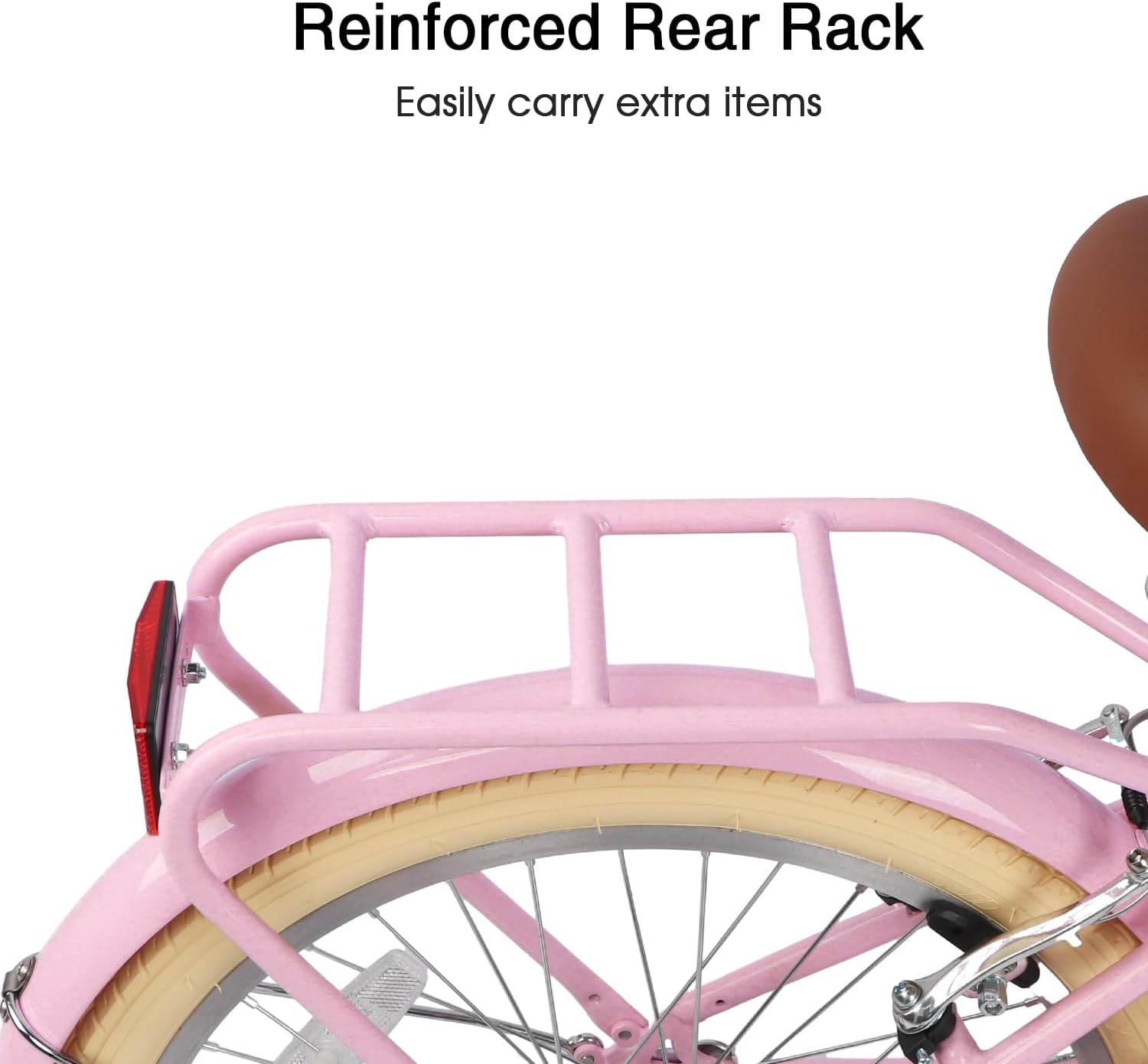 Glerc Missy 20 24 26 Zoll Mädchen City 6-Gang Hybrid Cruiser Fahrrad mit Weidenkorb für Jugend über 6-Jahre alt, mehrere Farben