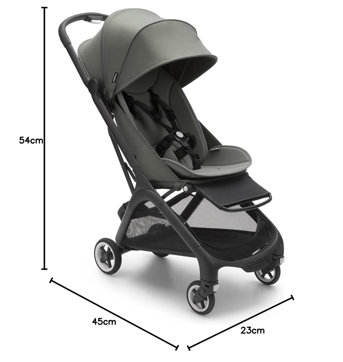 Bugaboo Butterfly ultrakompakter Reise-Kinderwagen, klein & leicht, einhändig faltbar und einfach zu lenken, ergonomischer City-Buggy für Babys ab 6 Monaten, mit viel Stauraum, Stormy Blue