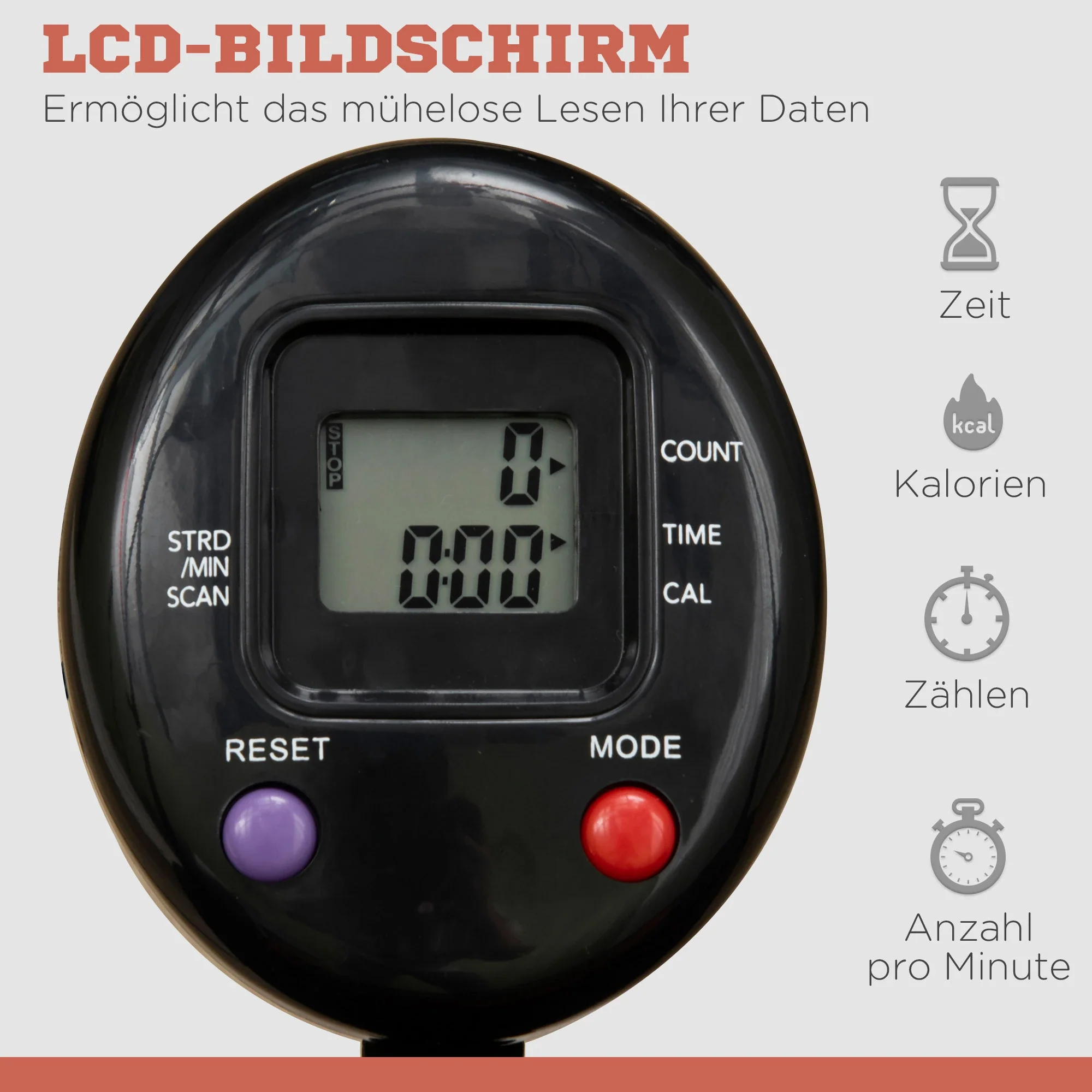 SPORTNOW Minitrampolin höhenverstellbar klappbar LCD-Monitor