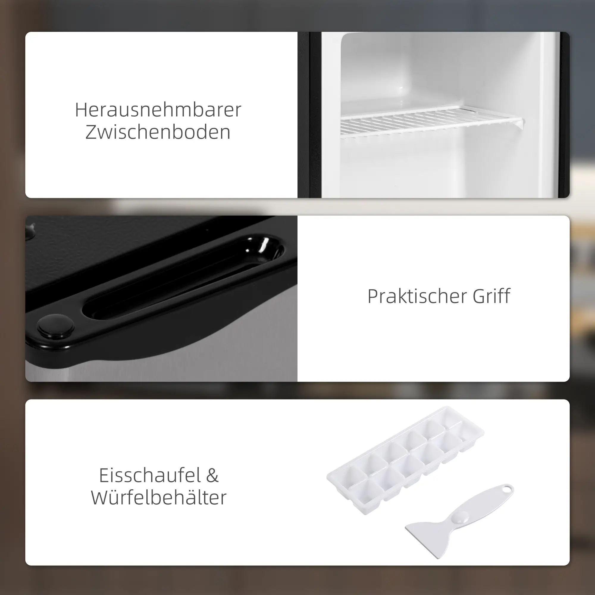 HOMCOM Mini-Gefrierschrank 35 L Silber – kompakt & effizient