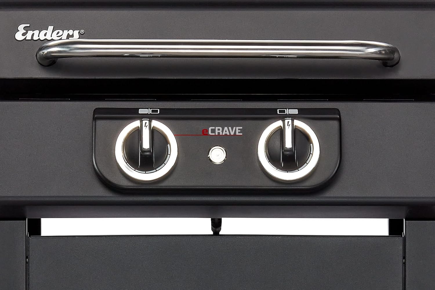 Enders Elektrogrill eCRAVE 2, mit Gussrost, Grillwagen mit viel Stauraum, SIMPLE CLEAN™ Reinigungssystem, 2 leistungsstarke Heizelemente, formstabile Garhaube mit integriertem Thermometer #97116