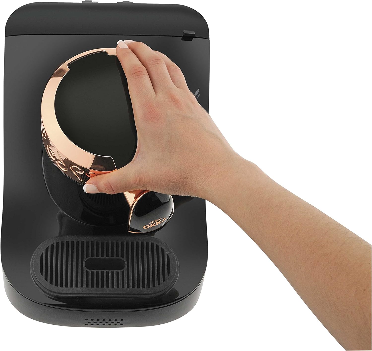 Arzum Okka Türkischer Kaffeemaschine, Vollautomatisch, 3 Tassen Größen, Selbstreinigungsfunktion, 950 ml Wassertank, Überschutzsensor, Kompaktes Design, Schwarz-Gold