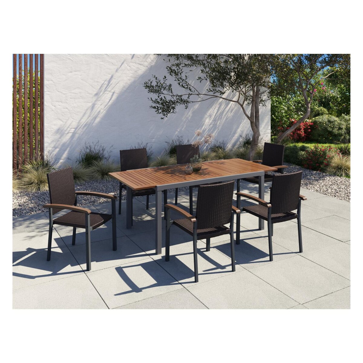 LIVARNO home Alu-Gartentisch »Valencia«, ausziehbar, braun - B-Ware sehr gut