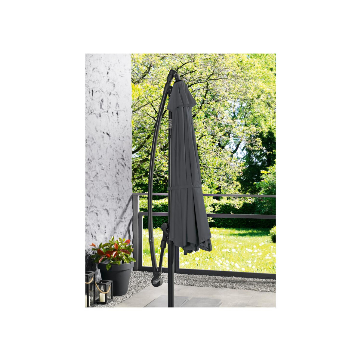 LIVARNO home Ampelschirm, 3 m, mit Handkurbel, anthrazit - B-Ware gut