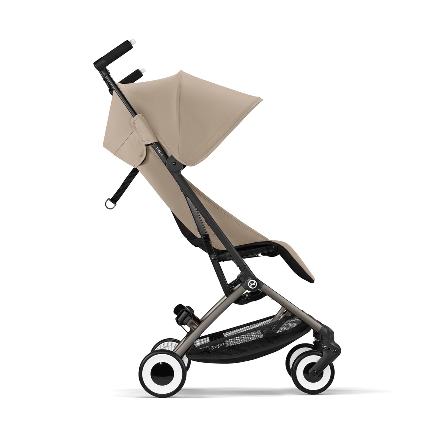CYBEX Gold Kinderwagen Libelle mit One-Pull Harness, Von ca. 6 Monaten bis ca. 4 Jahre (max. 22 kg), Ultraleicht (nur 6 kg), Almond Beige (Beige mit taupefarbenem Rahmen)