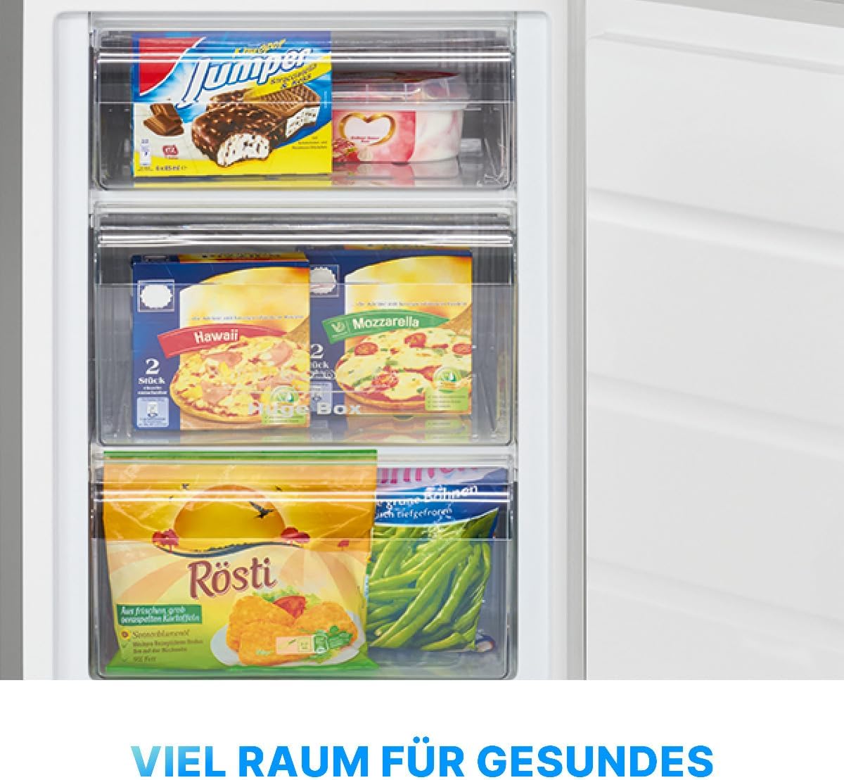 Bomann Gefrierschrank 87L | Gefrierschrank klein mit Temperaturbereich ≤ -18°C | 3 Schubladen | Tiefkühlschrank mit wechselbarem Türanschlag | Freezer Tiefkühlschrank klein GS 7253 weiß