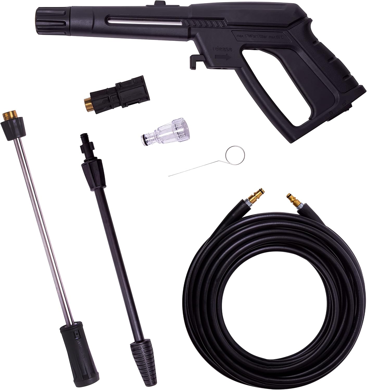 VONROC Profi Hochdruckreiniger 195bar - Fassadenreiniger für schwere Reinigungsarbeiten [2500W] - Hoher Durchfluss [468 l/h] Reinigungstank, Aluminium Pumpe - inkl. Terassenreiniger