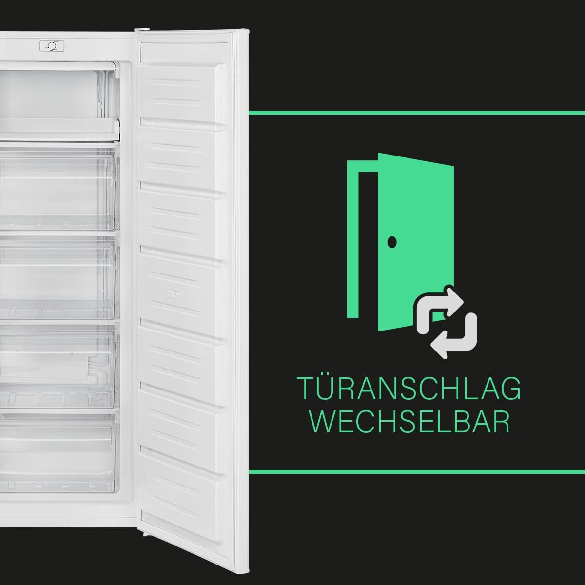 Bomann Gefrierschrank | Tiefkühlschrank | Freezer | Nutzinhalt 168 Liter | wechselbarer Türanschlag | 4 Sterne Gefrierraum | GS 7340 inox