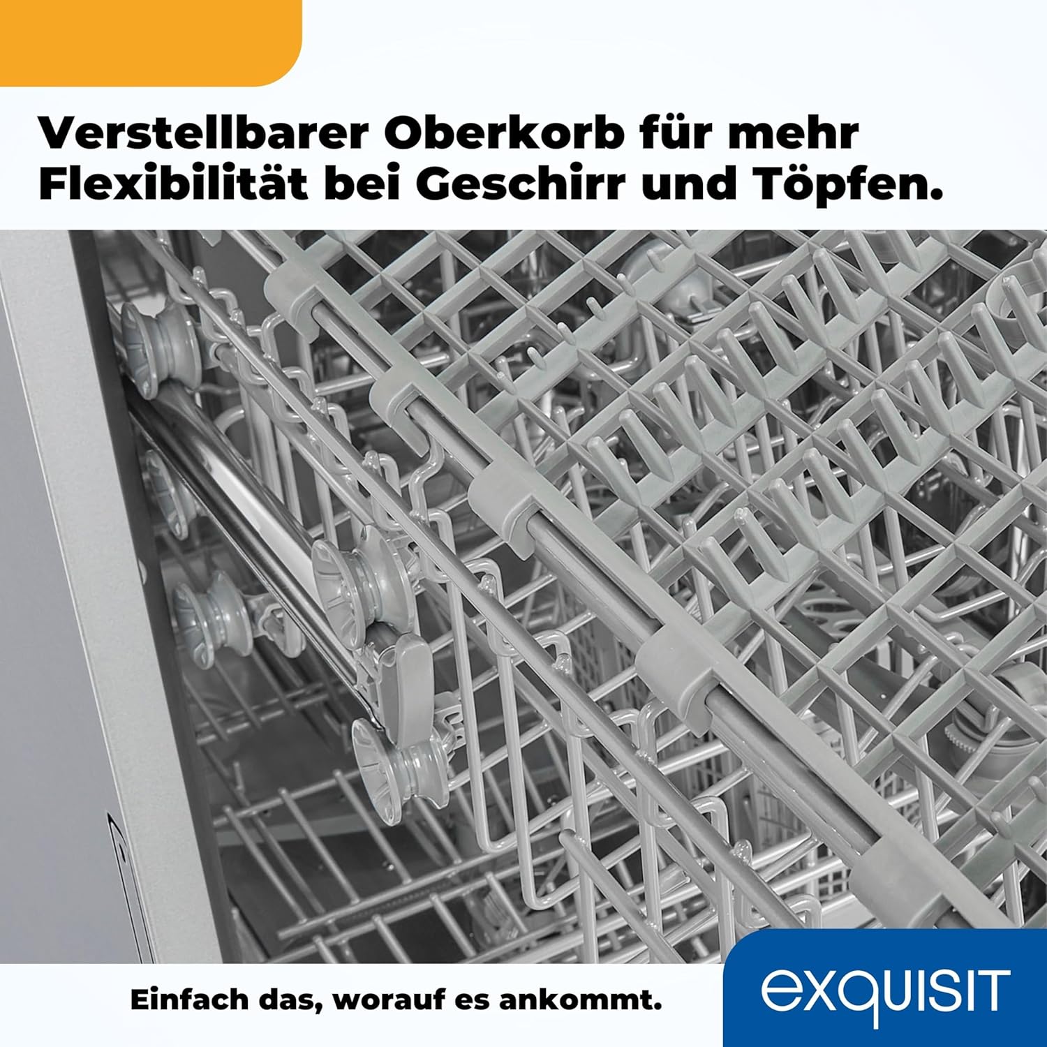 Exquisit Geschirrspüler, Spülmaschine, 45 cm Breite, Teilintegriert, 9 Maßgedecke, 9 Liter, Startzeitvorwahl, ECO-Modus, Geschirrspüler 45 cm, EGSP51009-EB-030E inox