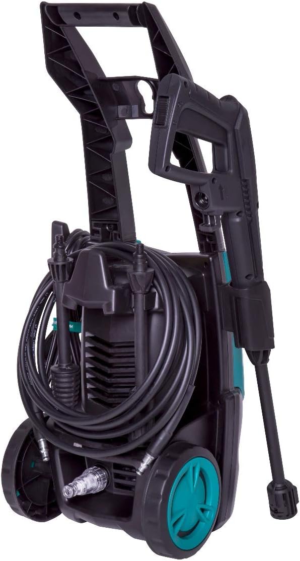 VONROC Profi Hochdruckreiniger 195bar - Fassadenreiniger für schwere Reinigungsarbeiten [2500W] - Hoher Durchfluss [468 l/h] Reinigungstank, Aluminium Pumpe - inkl. Terassenreiniger