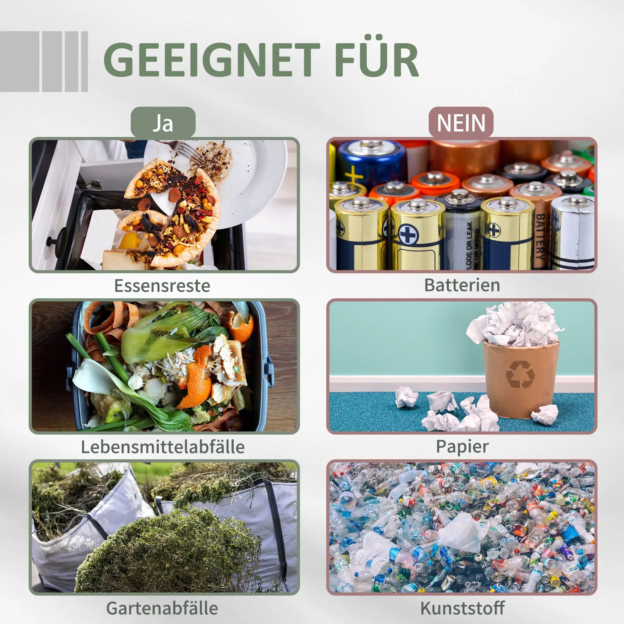 Outsunny Komposter Trommel 2 Kammern 360° drehbar