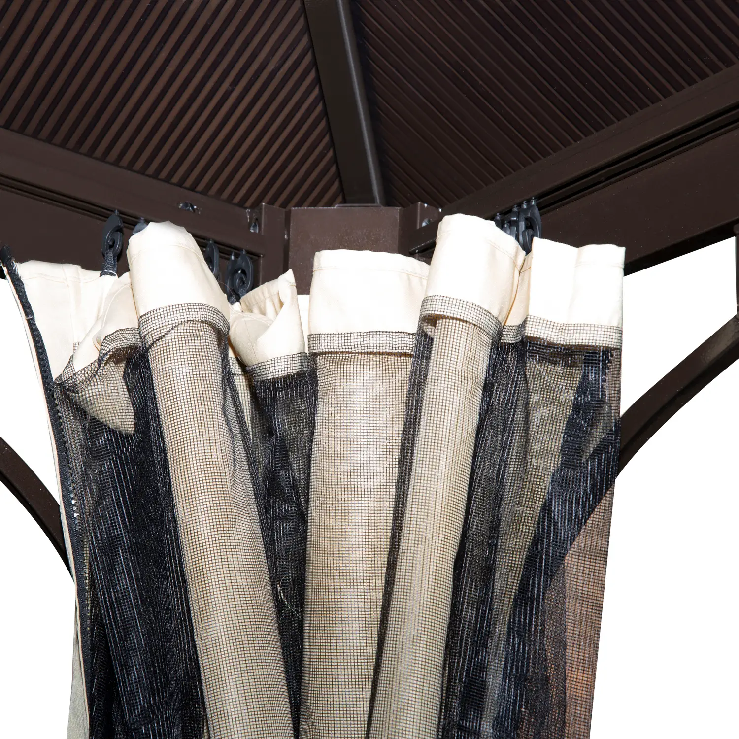 Outsunny Gartenpavillon Hardtop mit Polycarbonat-Dach Fliegennetz Alu