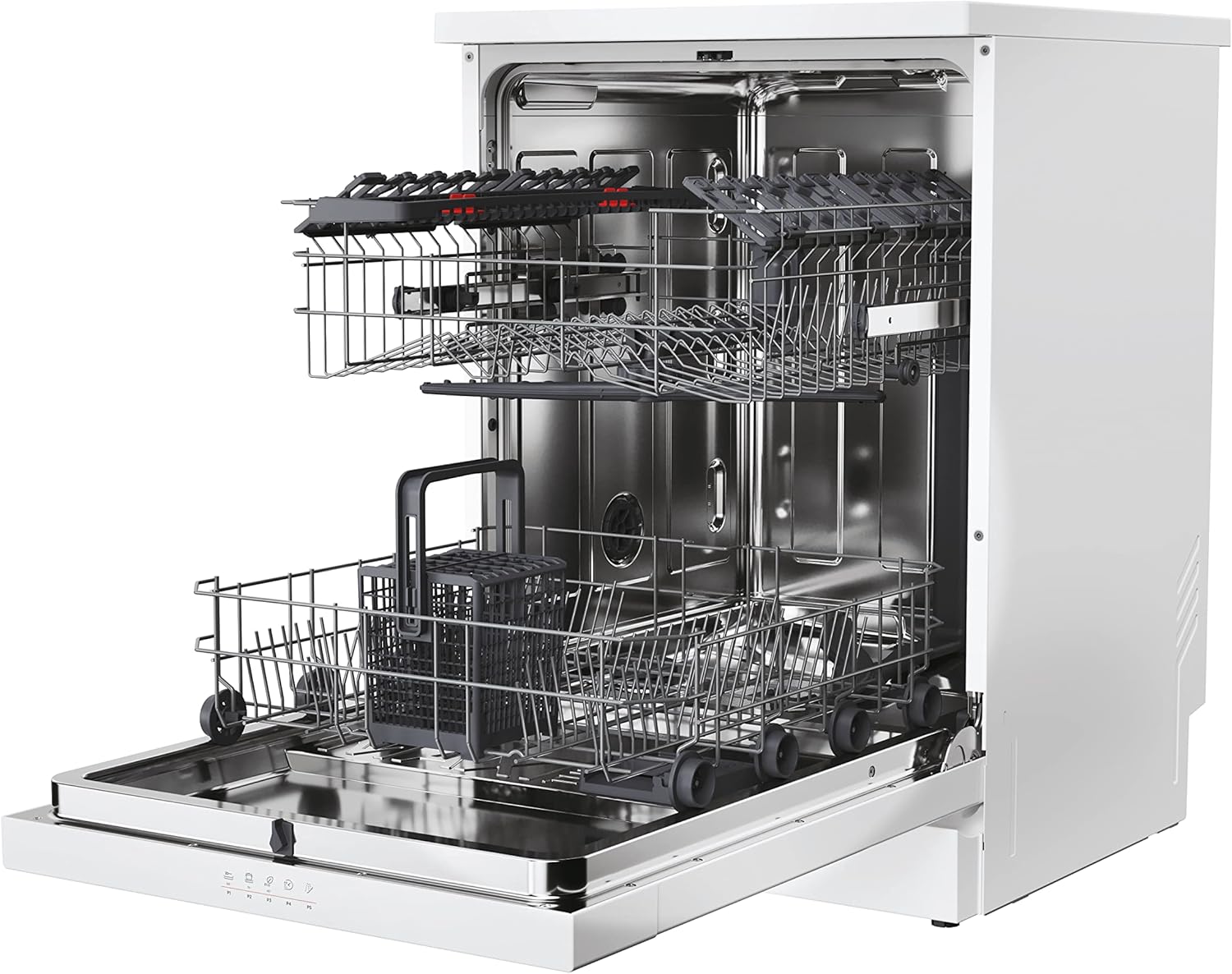 Hoover HF 4C6F0PW Geschirrspüler; 14 Maßgedecke; Freistehend, 60 cm breit; Energieeffizienzklasse C; Smarte Bedienung mit WiFi + Bluetooth-Technologie