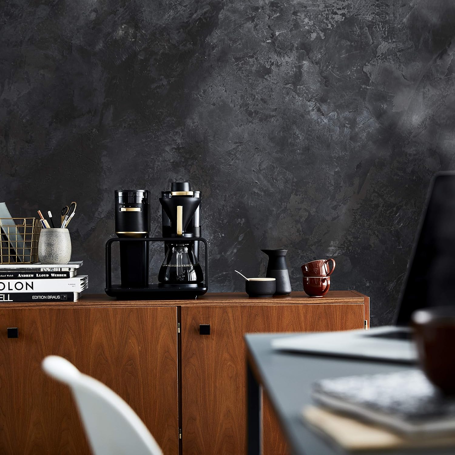 Melitta EPOS Kaffeemaschine mit Mahlwerk, schwarz-silber