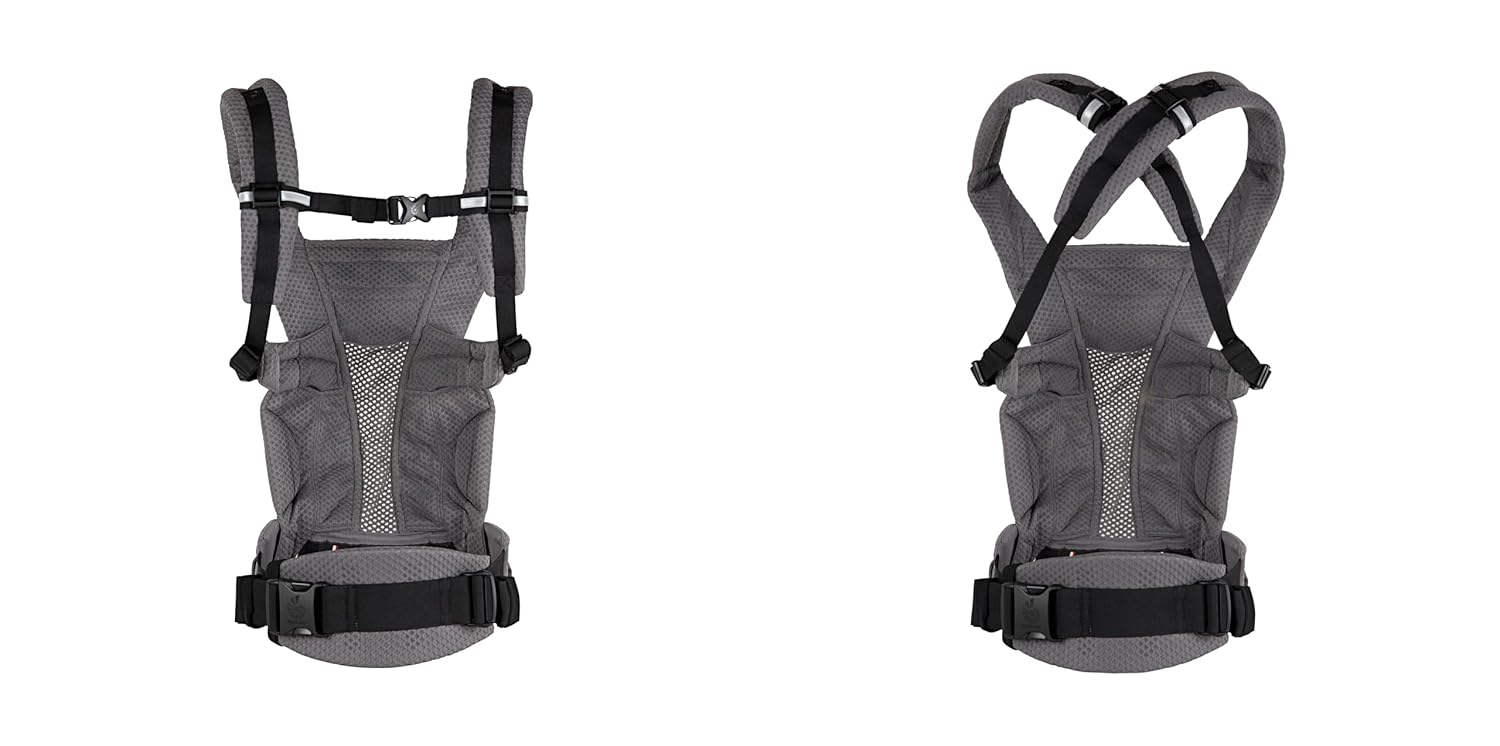 Ergobaby Omni Breeze Babytrage für Neugeborene ab Geburt bis 20kg, 4 Positionen SoftFlex Mesh Ergonomische Babybauchtrage Rückentrage Baby-Tragetasche, Natural Beige