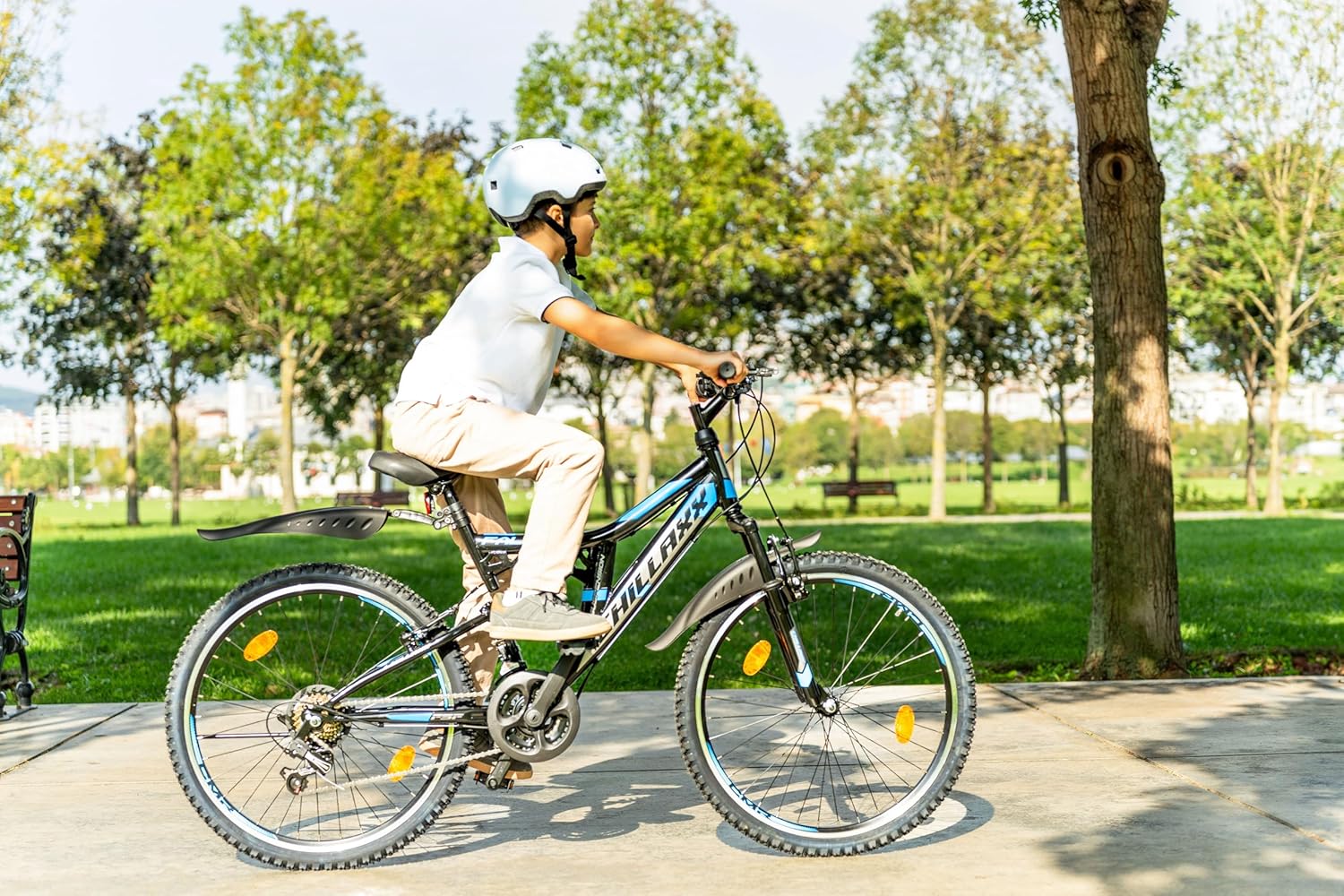 Chillaxx Bike Falcon Premium Mountainbike in 24,26,27.5 und 29 Zoll - Fahrrad für Jungen, Mädchen, Damen und Herren - Scheibenbremse- 21 Gang-Schaltung - Vollfederung