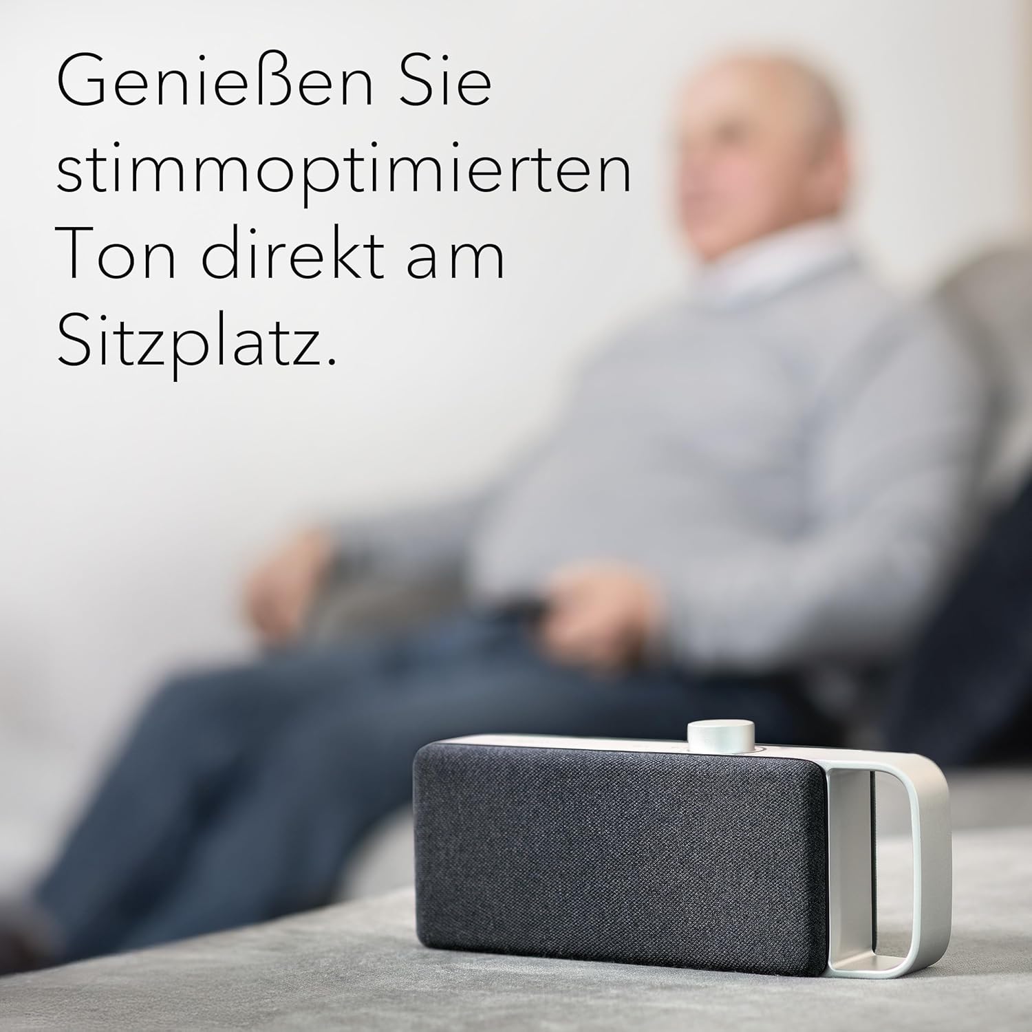 faller Oskar TV Lautsprecher/Soundbar mit Clear Voice (tragbar, kabellos, einfache Bedienung, Aluminiumgehäuse)