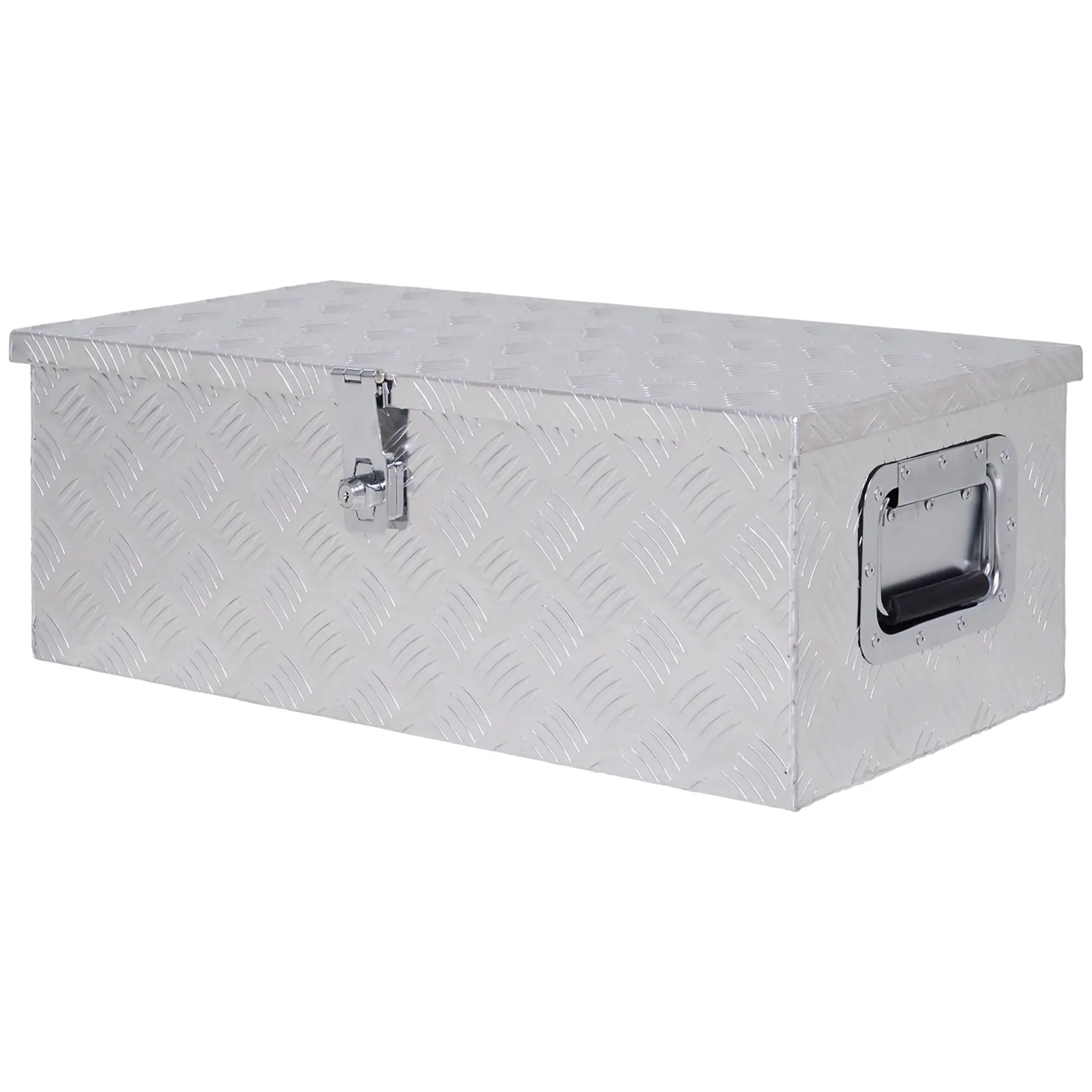 HOMCOM Werkzeugkasten abschließbar mit Griffen Aluminium