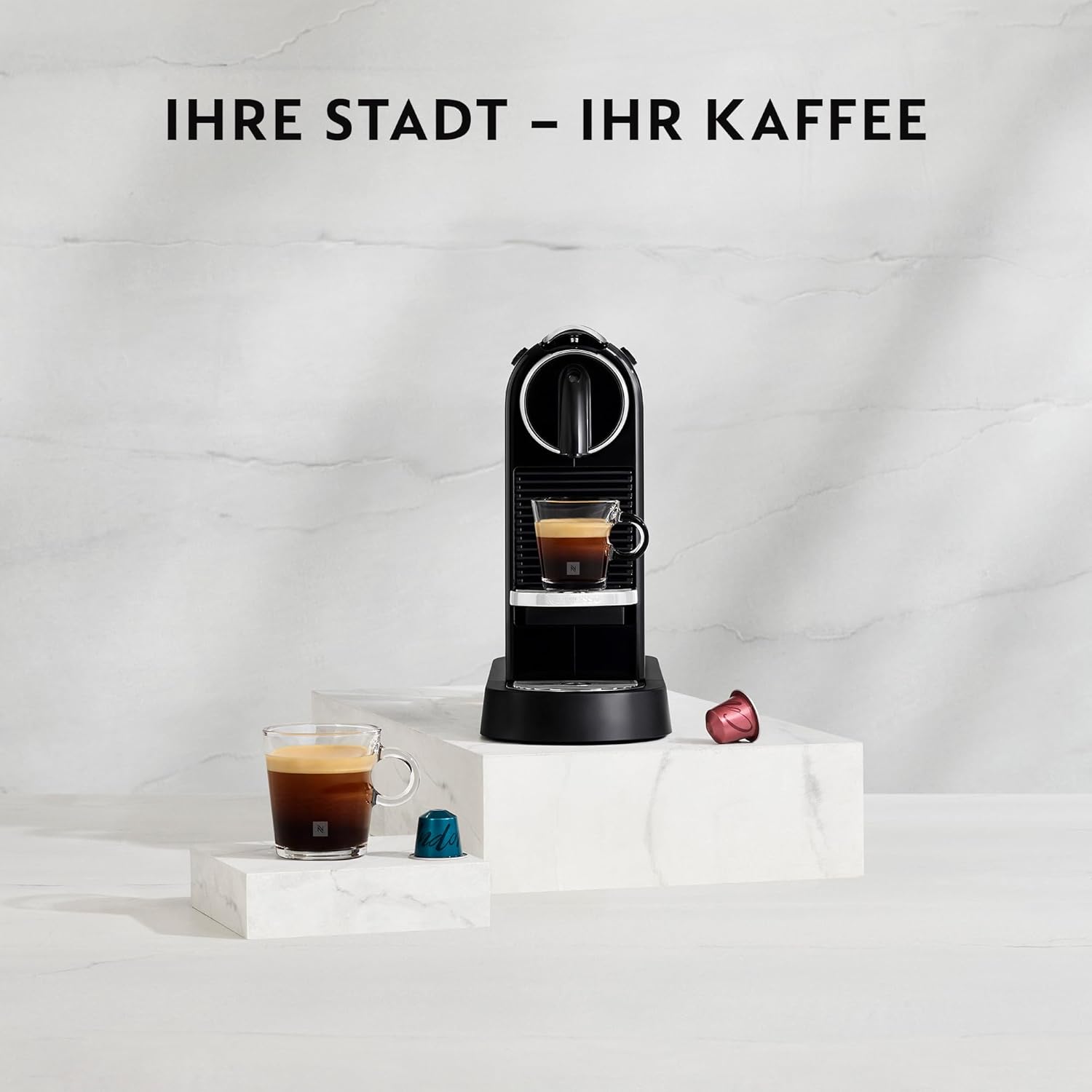 Nespresso De'Longhi EN267.BAE Citiz Kaffeemaschine mit Milchaufschäumer, Energiesparfunktion, 1710W, 1 Liter, 37.2 x 21.8 x 27.7 cm, Schwarz
