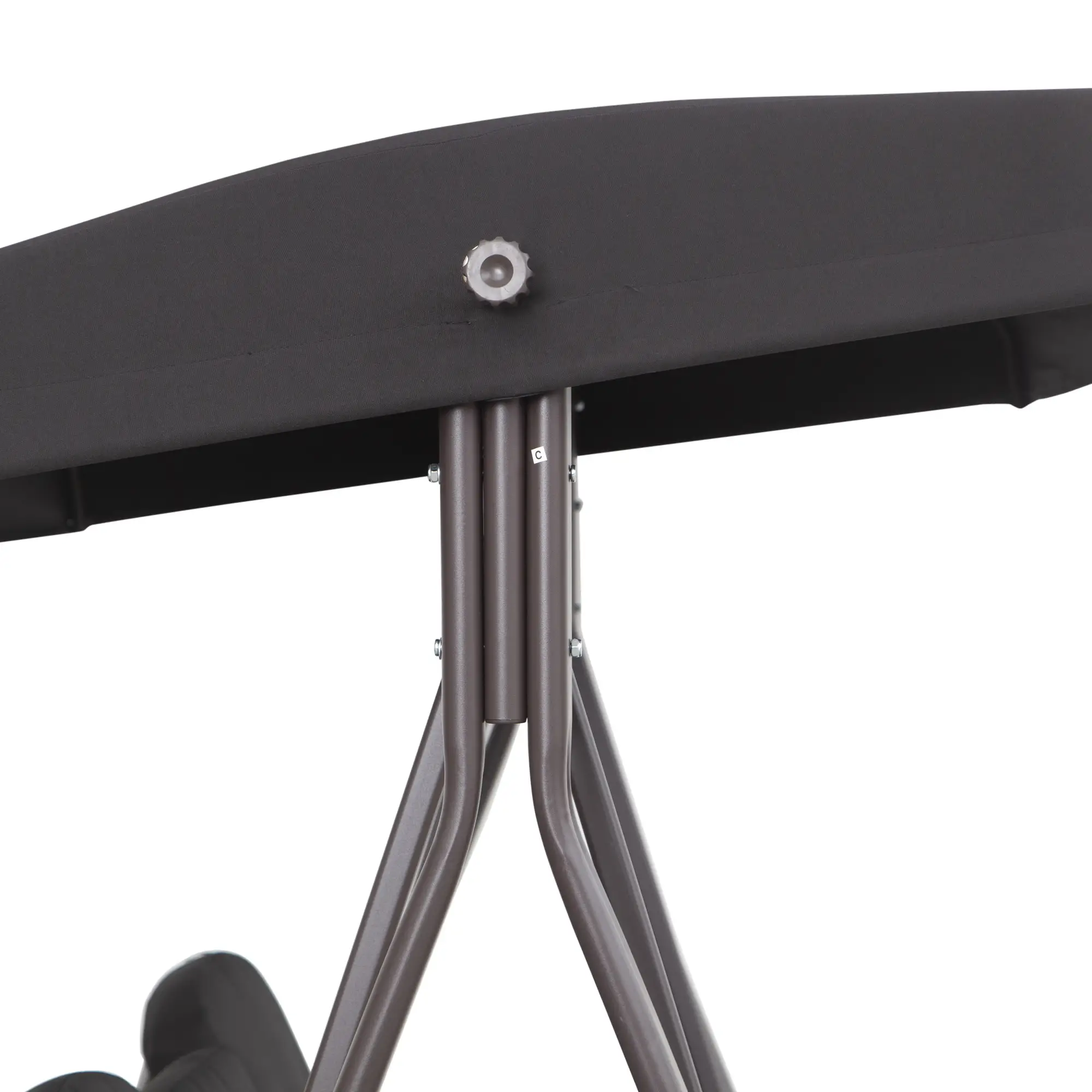 Outsunny 3-Sitzer Hollywoodschaukel mit Sonnendach & Kissen – Schwarz