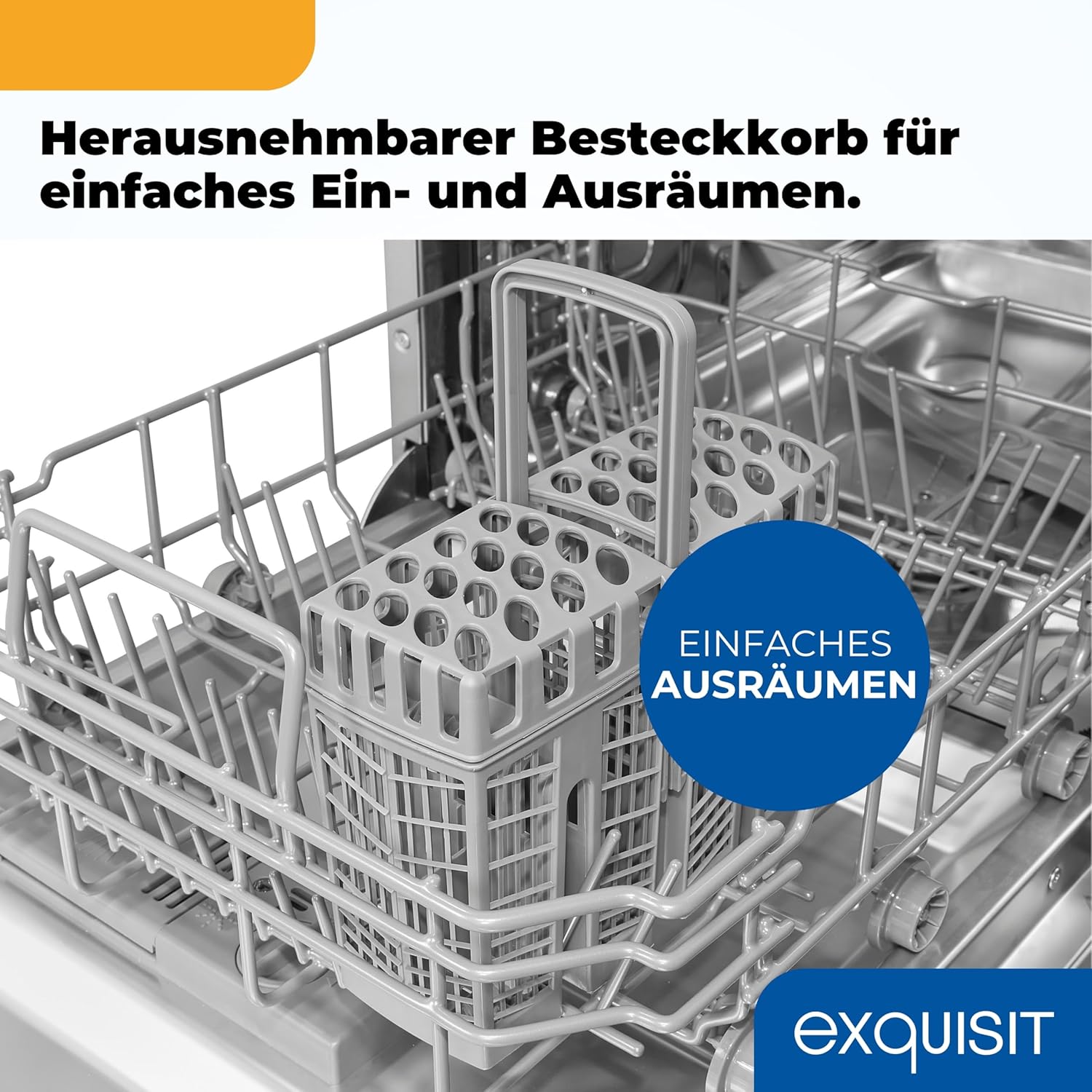 Exquisit Geschirrspüler, Spülmaschine, 45 cm Breite, Teilintegriert, 9 Maßgedecke, 9 Liter, Startzeitvorwahl, ECO-Modus, Geschirrspüler 45 cm, EGSP51009-EB-030E inox