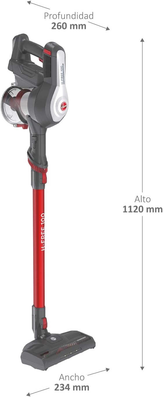 Hoover Akku-Staubsauger Tierhaare H-FREE 100 PETS ohne Beutel + Tierdüse I bis 40 Min. Laufzeit I Staubsauger kabellos mit LED, XL Staubbehlter & Parkfunktion I Akkusauger mit Fugendüse & Staubbürste