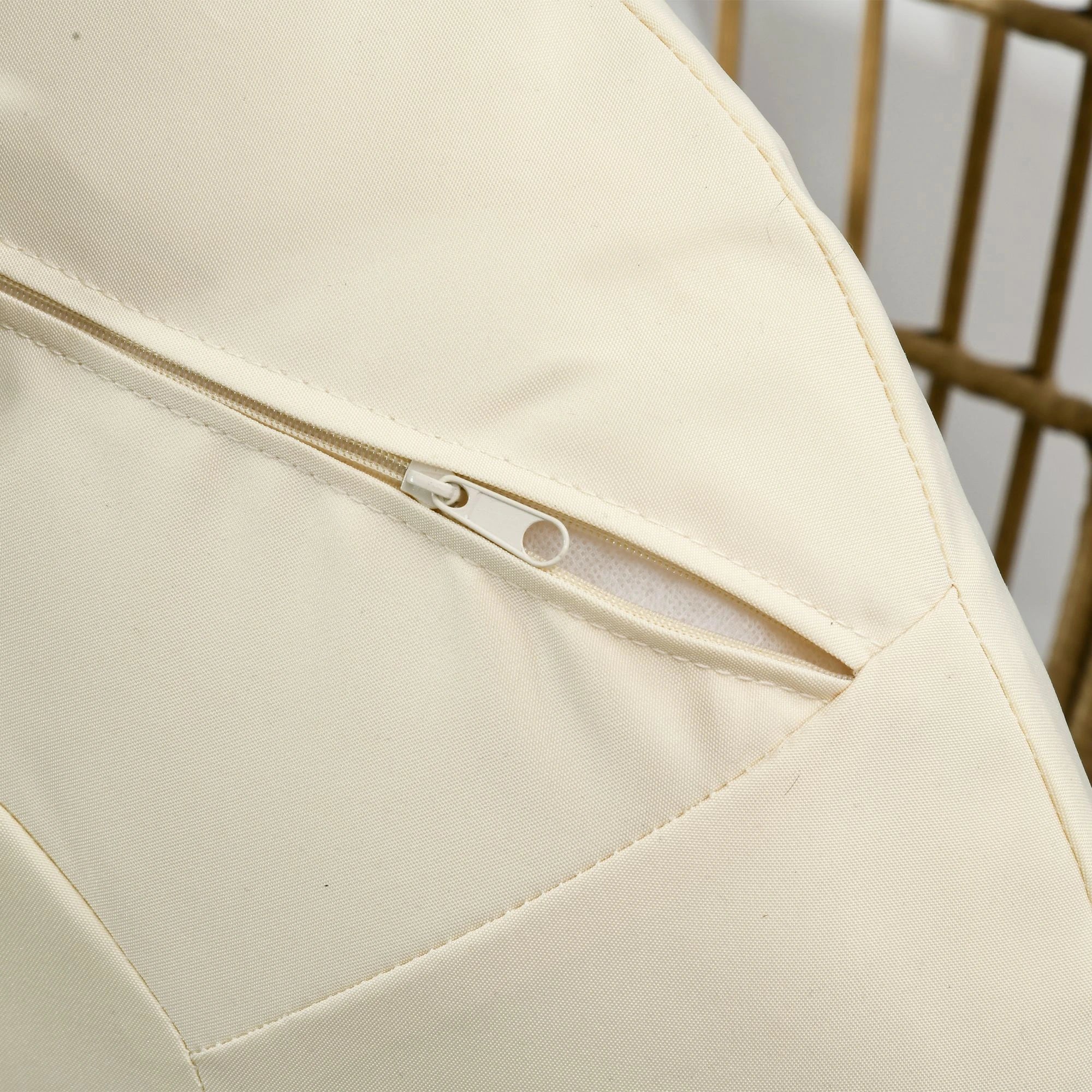 Outsunny Rattansessel Korbform mit dicken Kissen verstellbare Füße