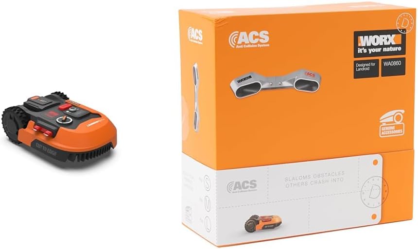 WORX Landroid M WR141E Mhroboter/Akkurasenmher für kleine Grten bis 500 qm/Selbstfahrender Rasenmher für einen sauberen Rasenschnitt, Bunt