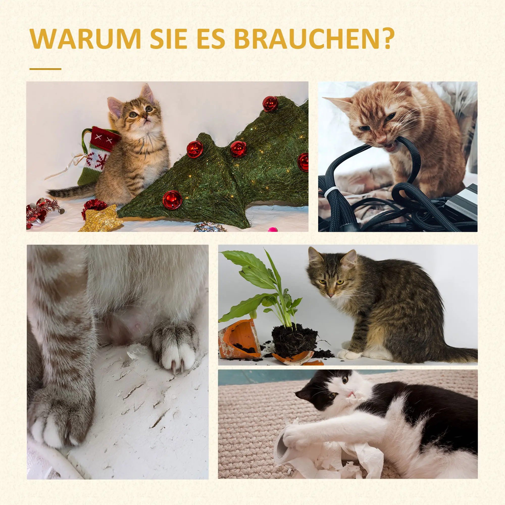 PawHut Kratzbaum Katzenhöhle 2in1 mit Sisal-Kratzstämmen