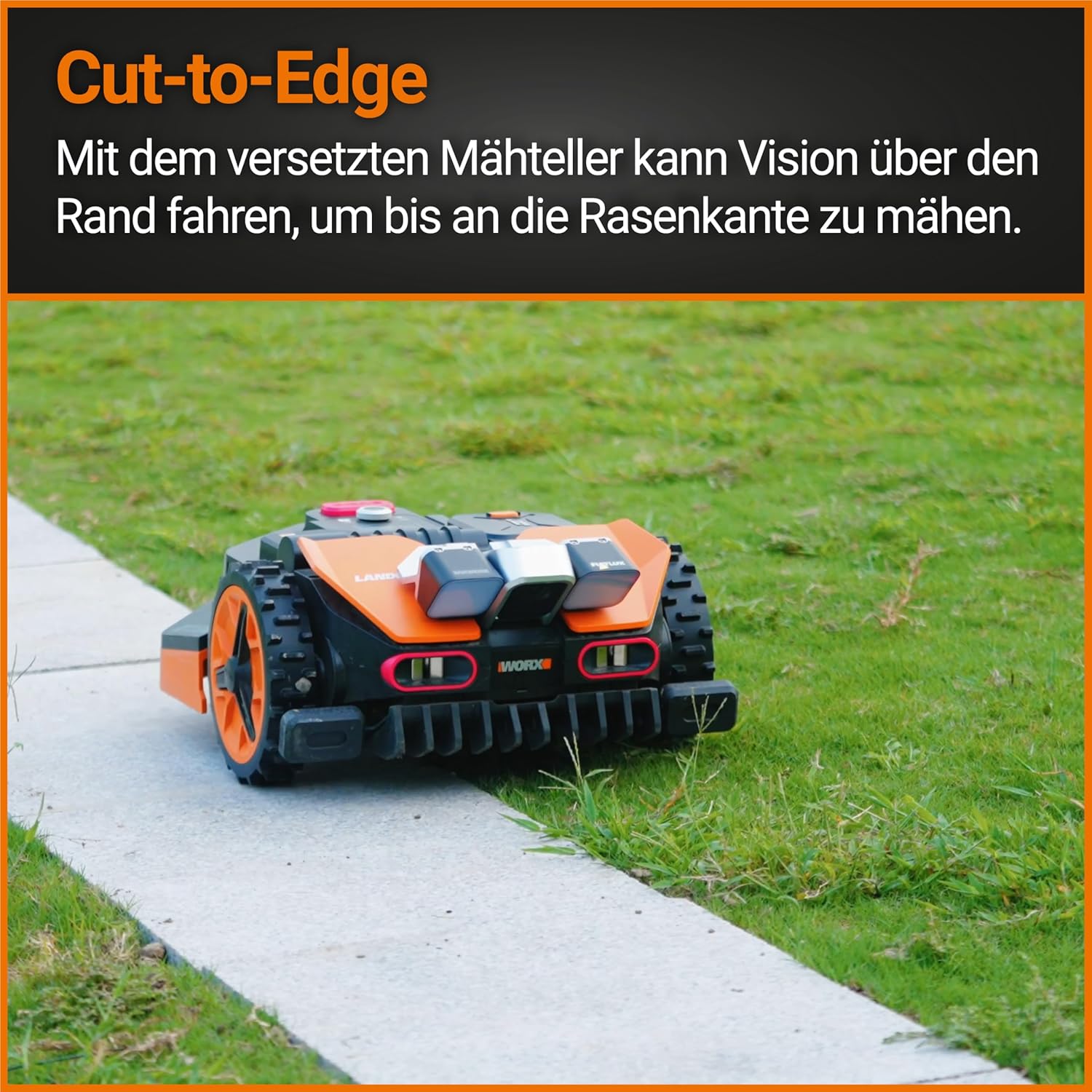 WORX Landroid M WR141E Mhroboter/Akkurasenmher für kleine Grten bis 500 qm/Selbstfahrender Rasenmher für einen sauberen Rasenschnitt, Bunt