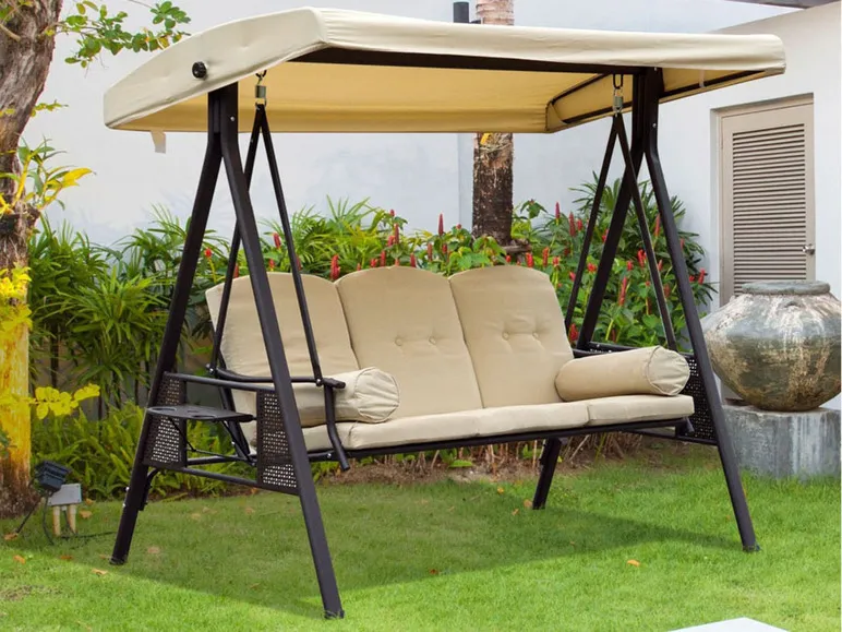 Outsunny Hollywoodschaukel, 3-Sitzer, mit Polsterung