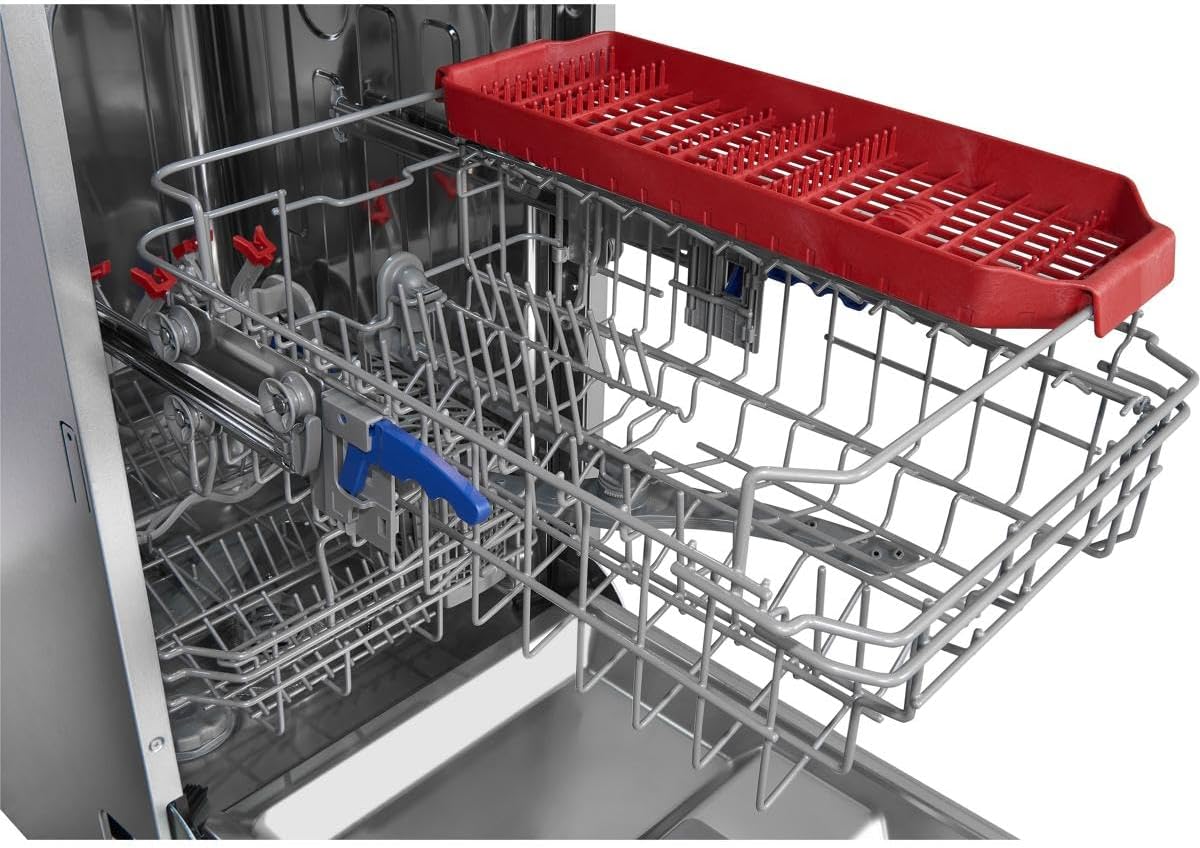 Exquisit Geschirrspüler, Spülmaschine, 45 cm Breite, Teilintegriert, 9 Maßgedecke, 9 Liter, Startzeitvorwahl, ECO-Modus, Geschirrspüler 45 cm, EGSP51009-EB-030E inox